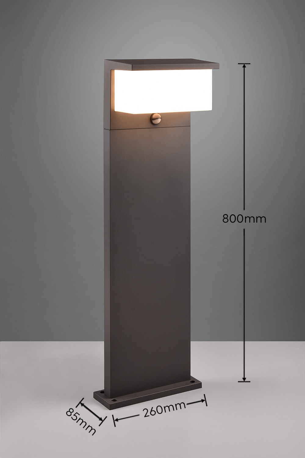 TRIO Leuchten LED Außen-Stehlampe »NESTOS, LED Outdoor Stehleuchte Garten Höhe 80cm, Bewegungsmelder« LED-Board 1 Stk. Warmweiß LED warmweiß 3000K, 1300 Lumen, IP54 Pollerleuchte Terrasse Garten