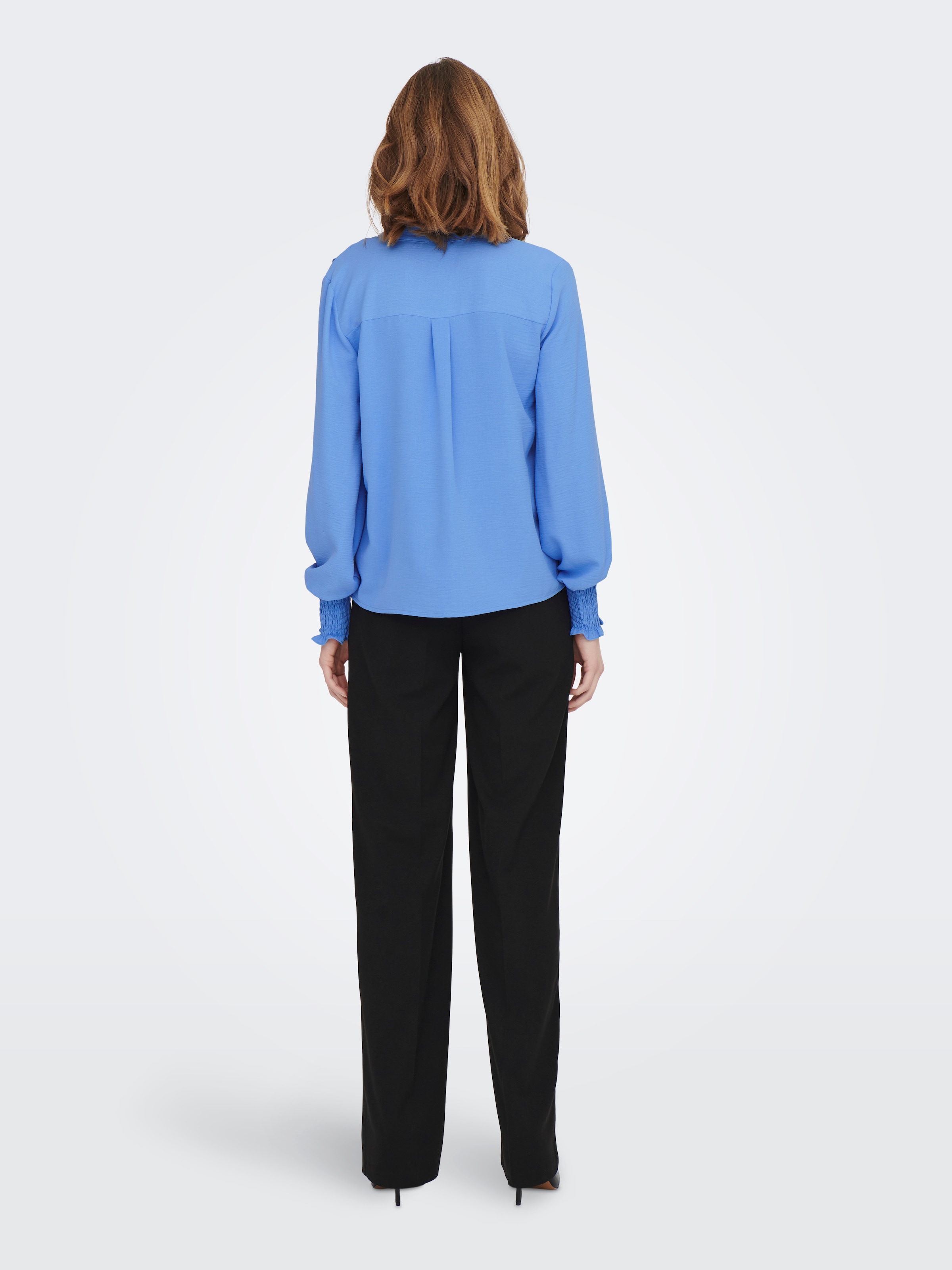 ONLY Blusenshirt »ONLMETTE V-NECK LS SMOCK TOP NOOS WVN« Kunstfaser, regular fit