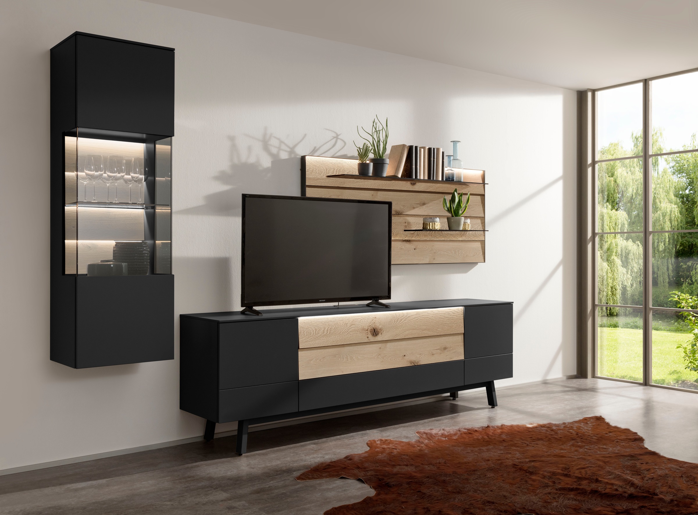 GWINNER Wohnwand »Misano MI09«, (3 St.), wahlweise mit Beleuchtung, Made in Germany,... kaufen
