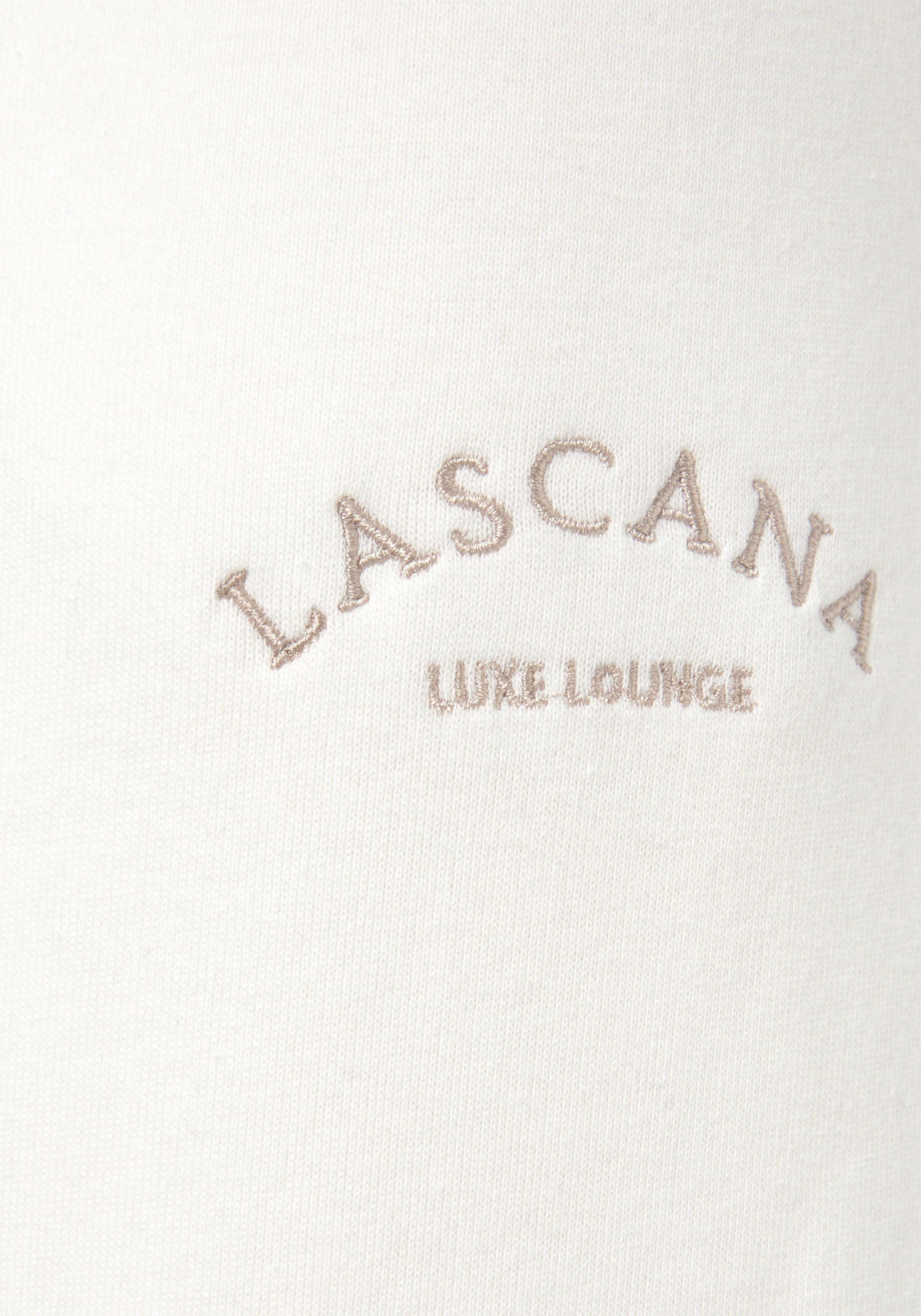 LASCANA Sweathose, Loungehose mit seitlichen Taschen und Logostickerei, Loungewear