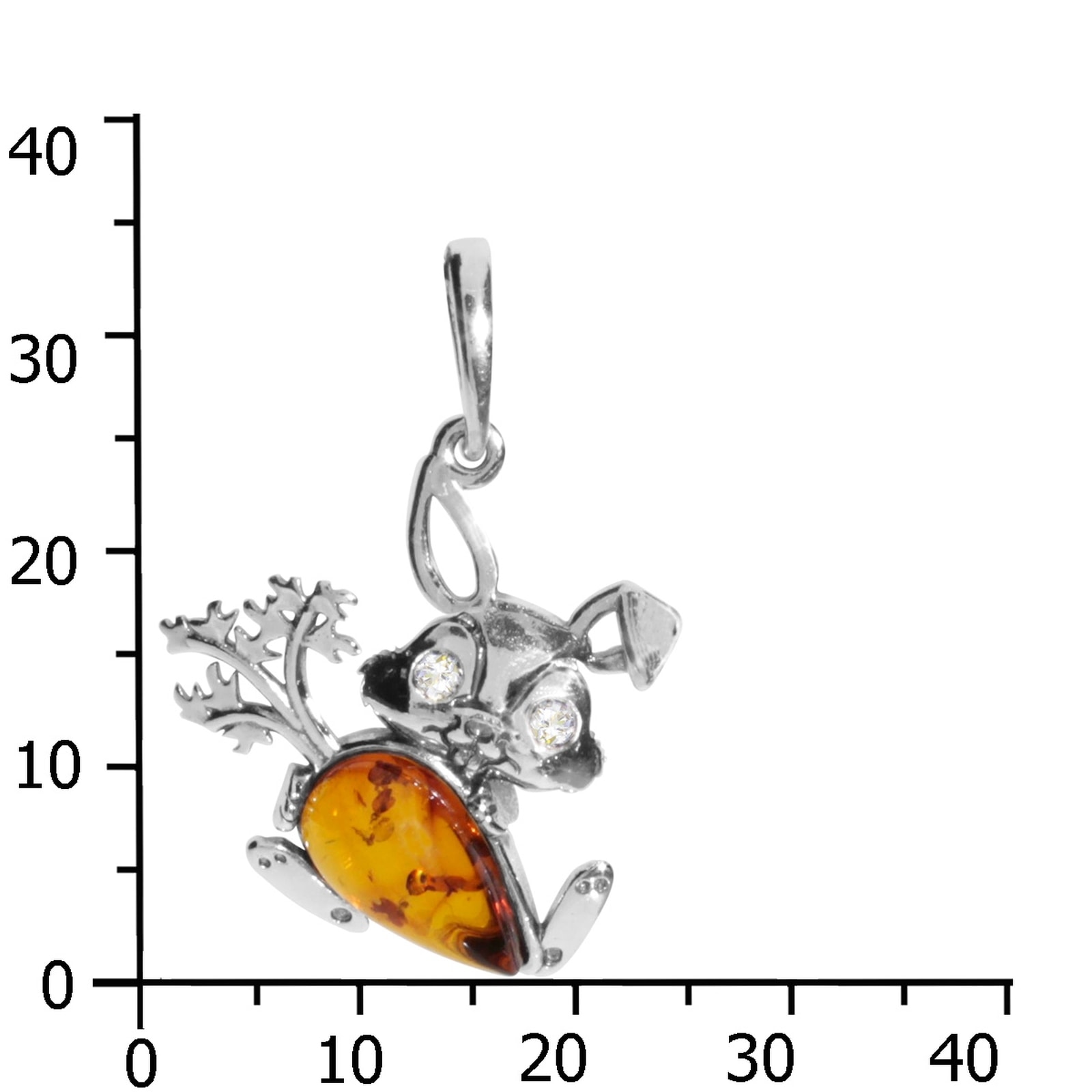 OSTSEE-SCHMUCK Kettenanhänger »- Hase mit Möhre - Silber 925/000 - Bernstein«