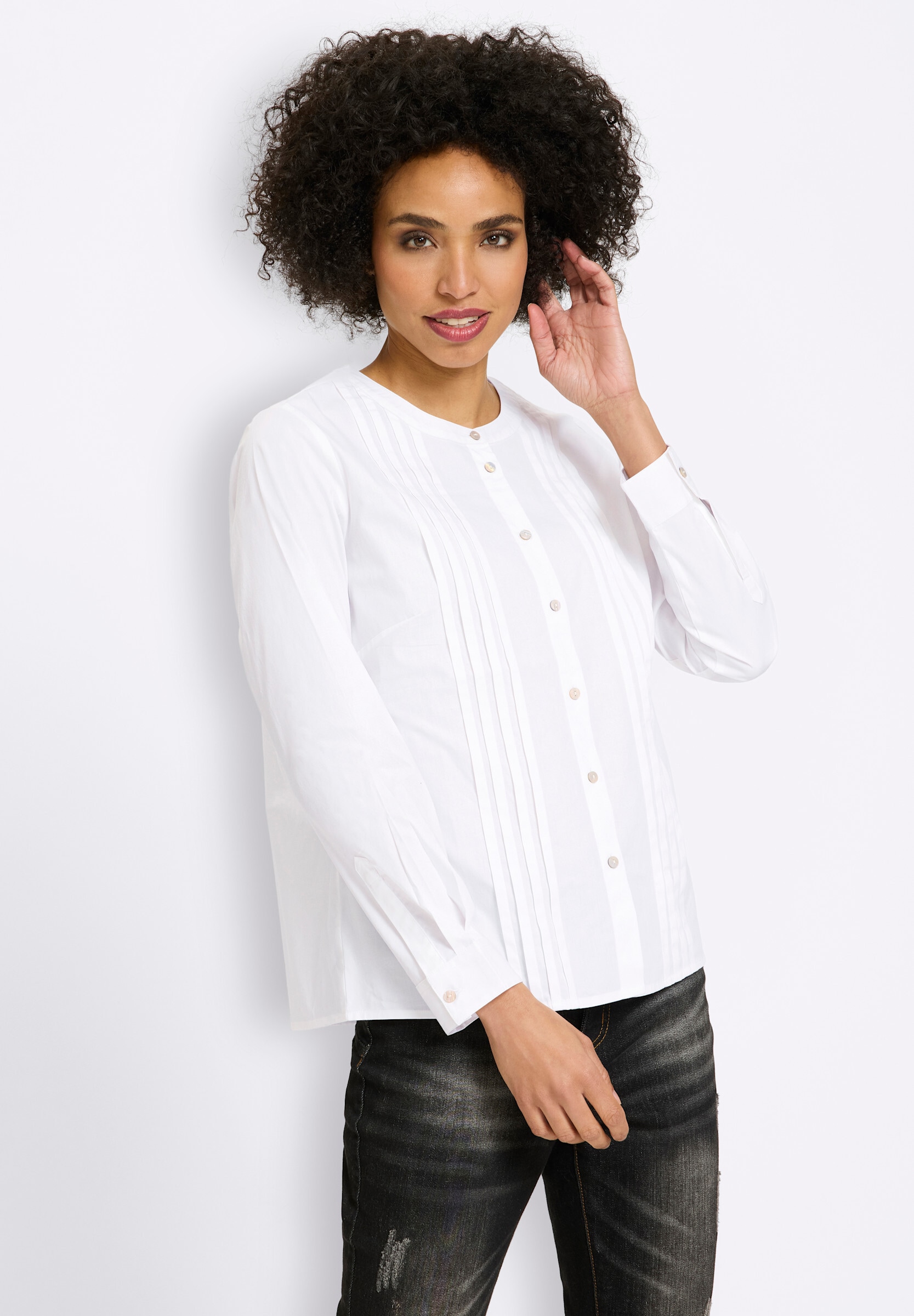 heine Klassische Bluse »Bluse Baumwollbluse mit Biesen«