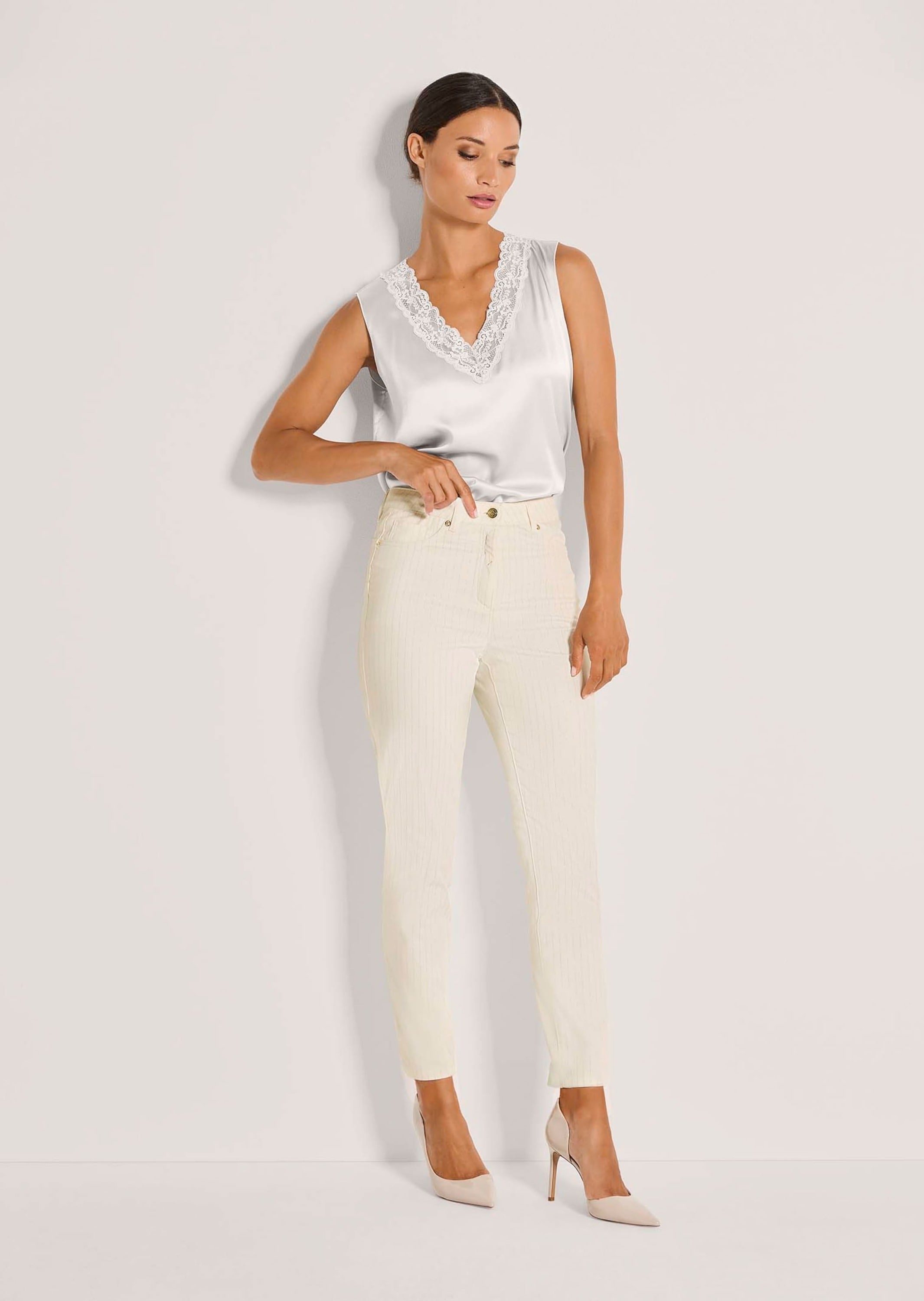 MADELEINE Stoffhose »Jerseyhose Baumwollhose mit Nadelstreifen«