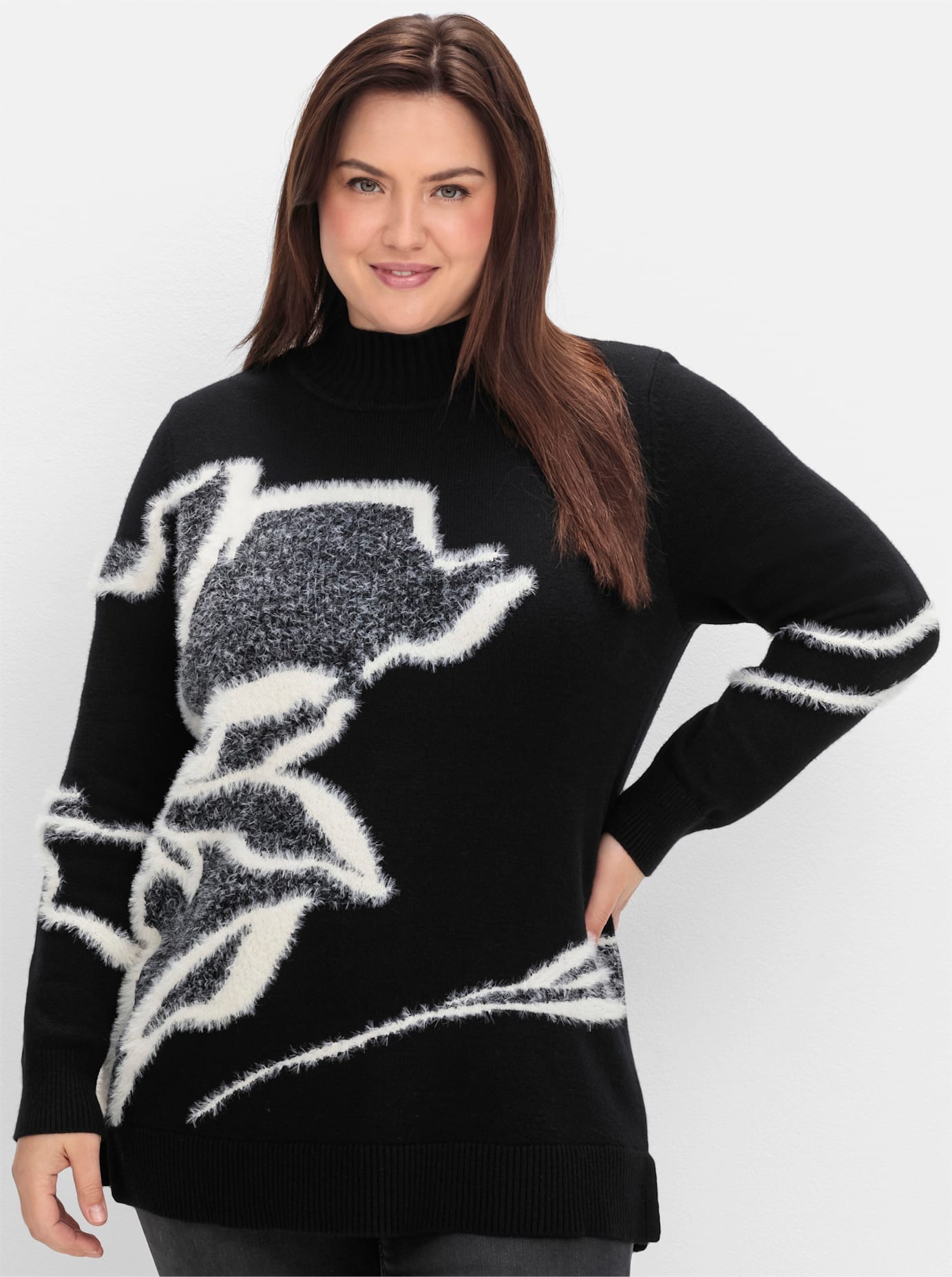Sheego Stehkragenpullover »Stehkragenpullover«