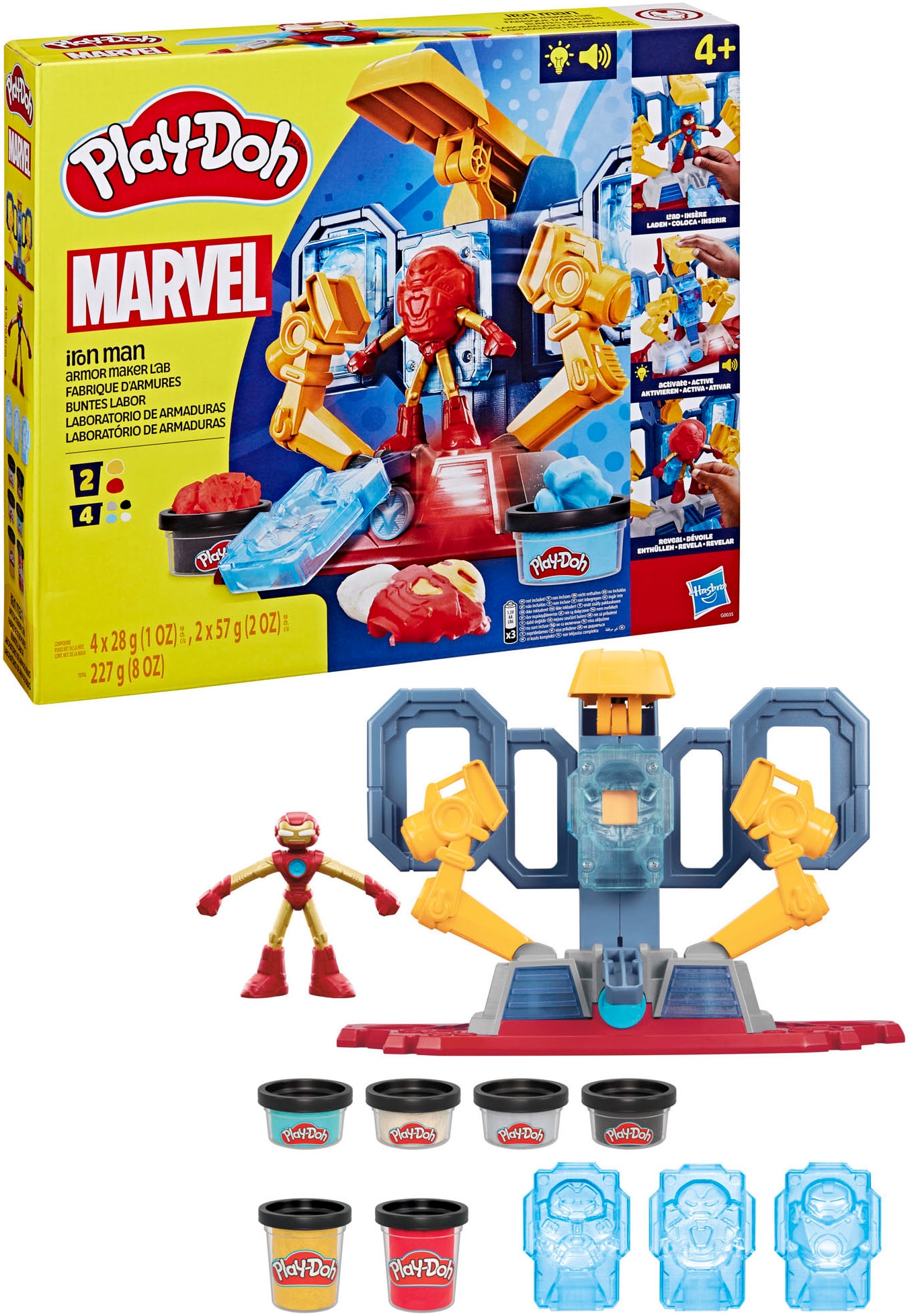 Hasbro Knete »Play-Doh, Marvel Iron Man Buntes Labor«, mit Licht und Sound