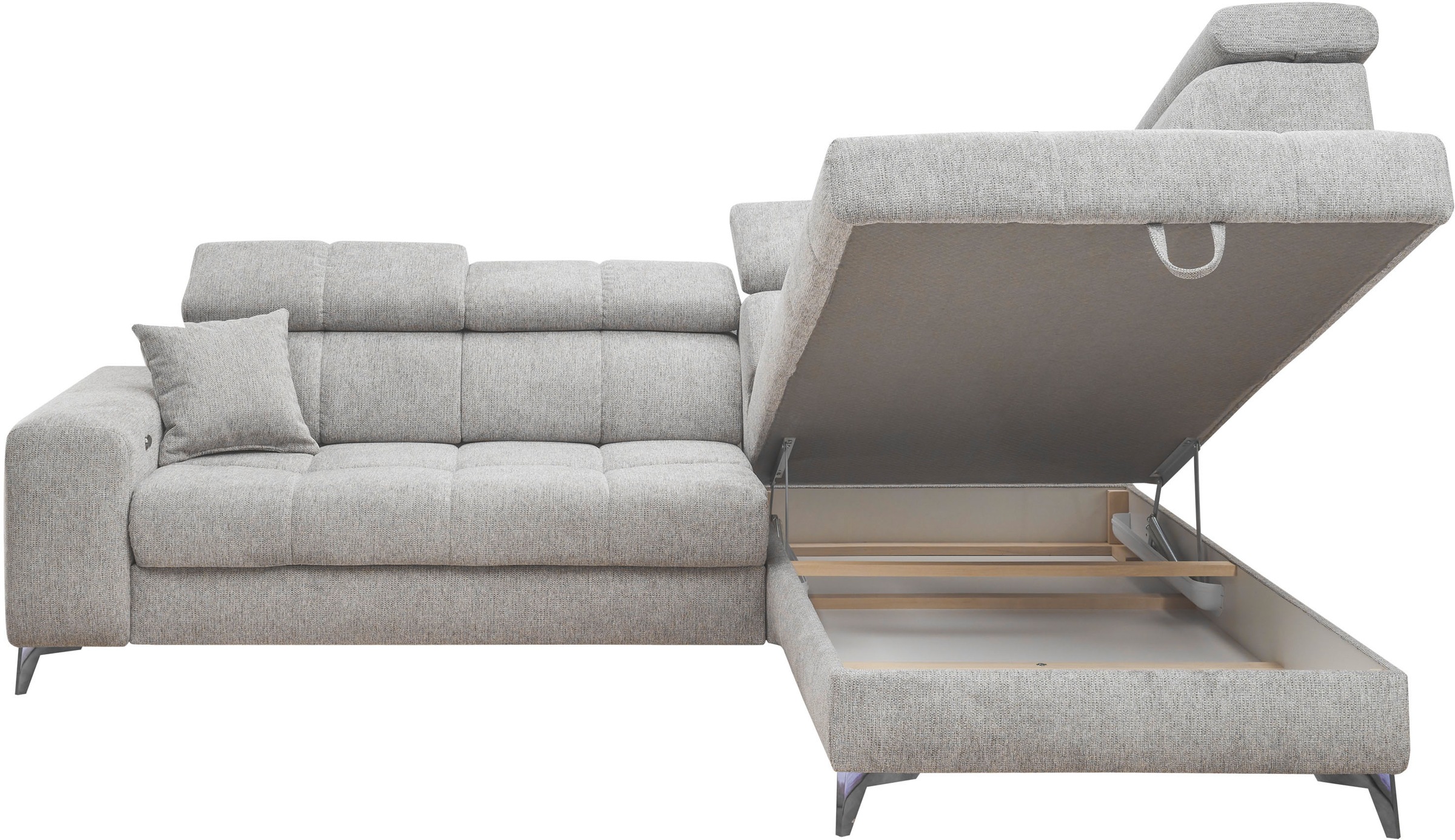 ED EXCITING DESIGN Ecksofa »Sydney L-Form«, (2 St.), frei im Raum stellbar, mit Bettkasten, inkl. Kopfteilverstellung