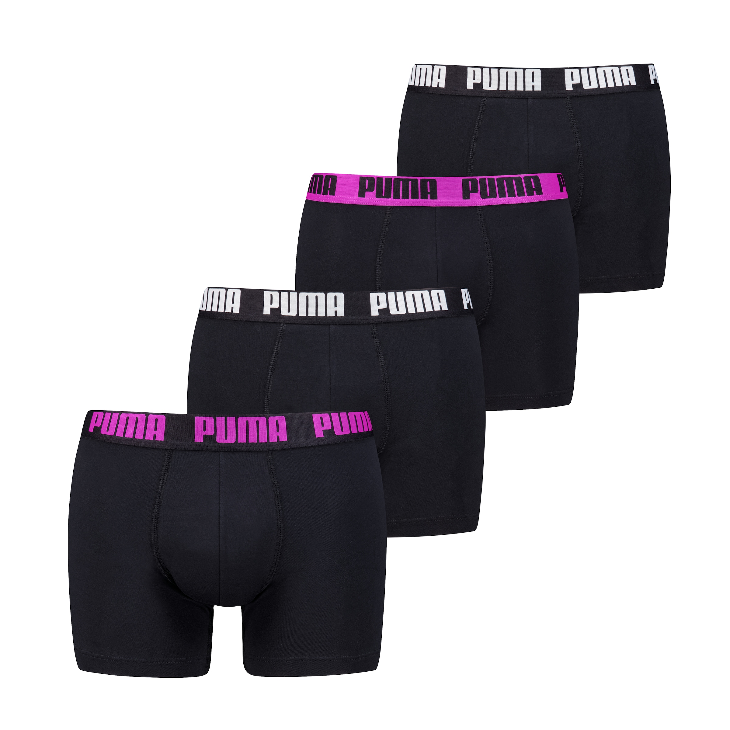 PUMA Boxershorts »PUMA MEN EVERYDAY BOXER 4P ECOM« Packung, 4er Pack,  mit breitem Logo-Webbund