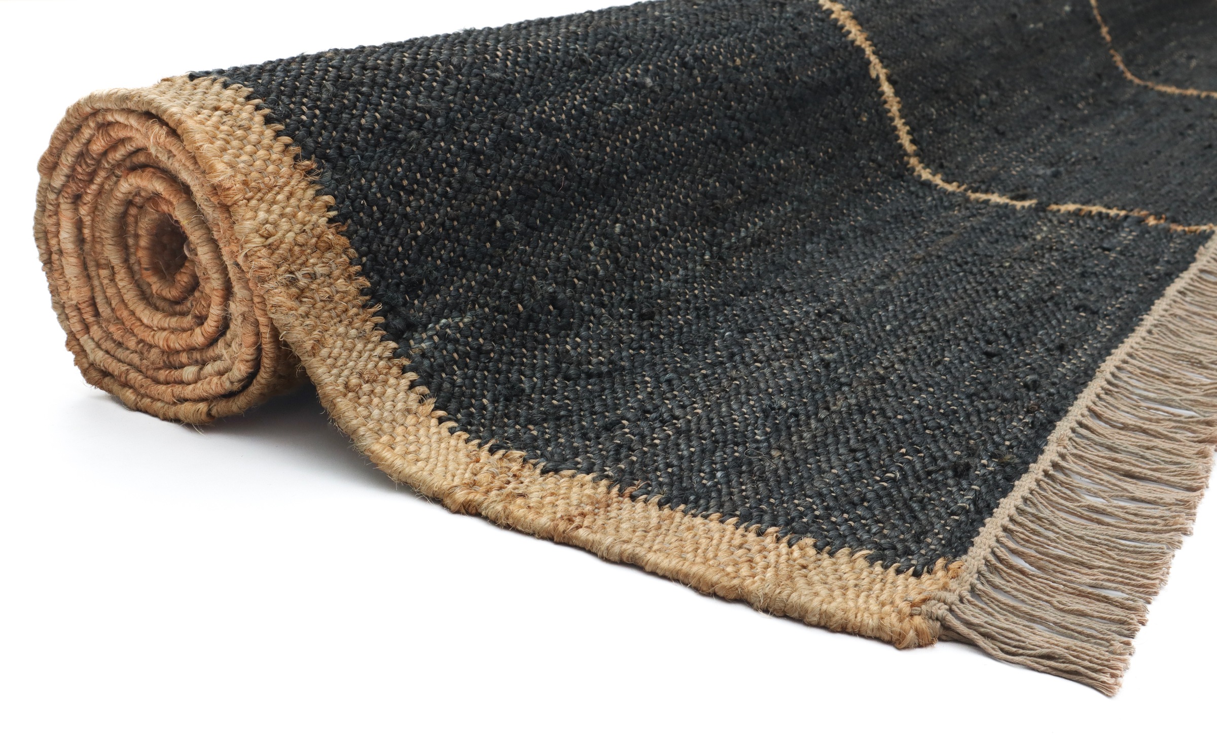 LeGer Home by Lena Gercke Teppich »Lenia, handgewebt, Jute« rechteckig 10 mm Höhe mit Fransen, Teppich, Wohnzimmer, Schlafzimmer, Esszimmer