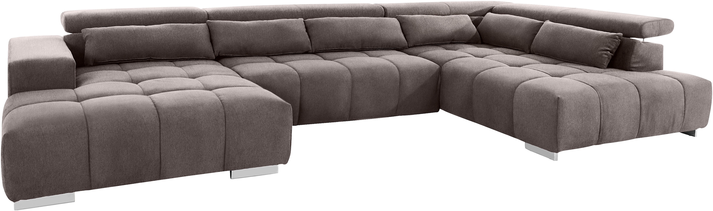 COTTA Wohnlandschaft »Orion U-Form«, mit Kopfteilverstellung & 6 Nierenkissen