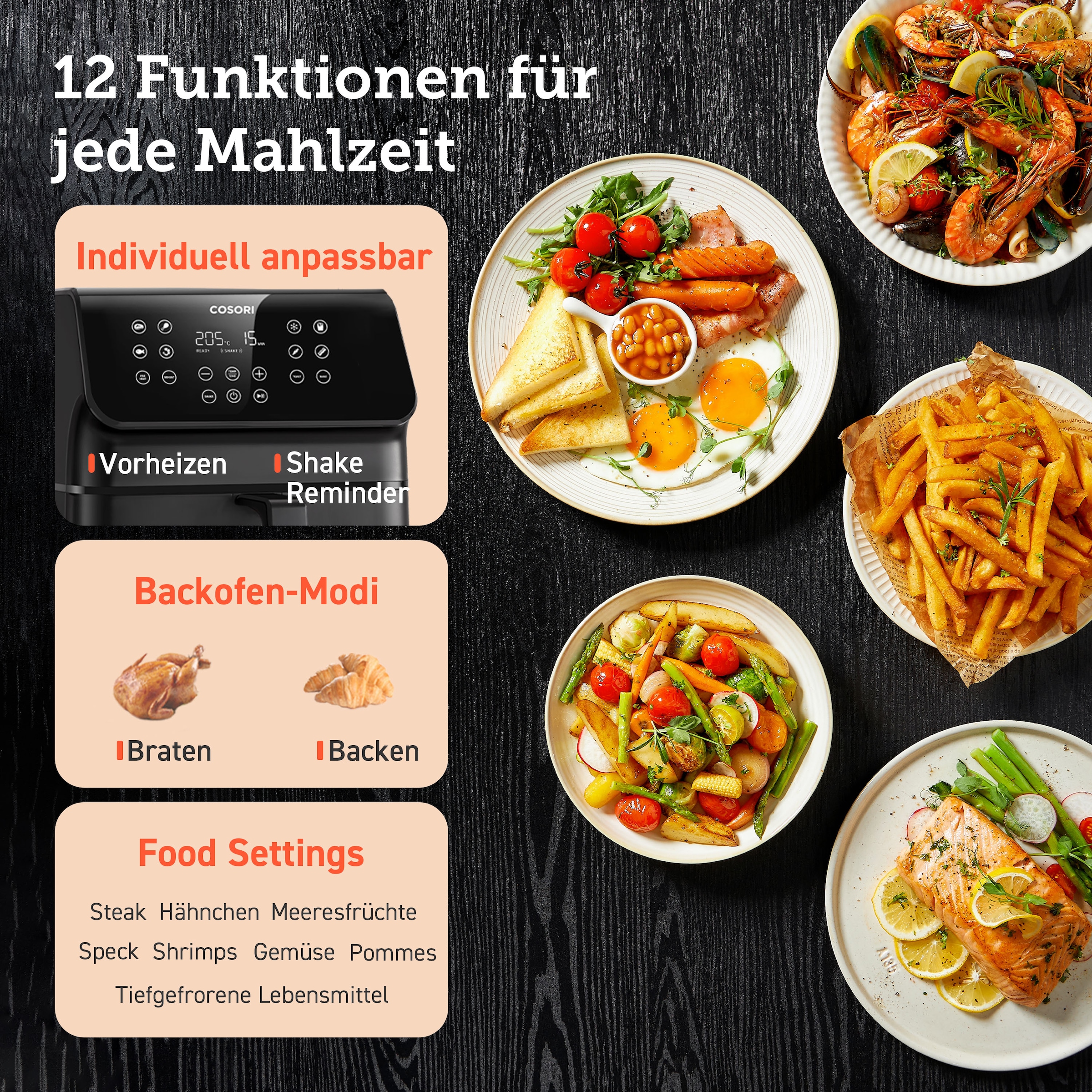 Cosori Heißluftfritteuse »CAF-P651-KEUR« 1700 W