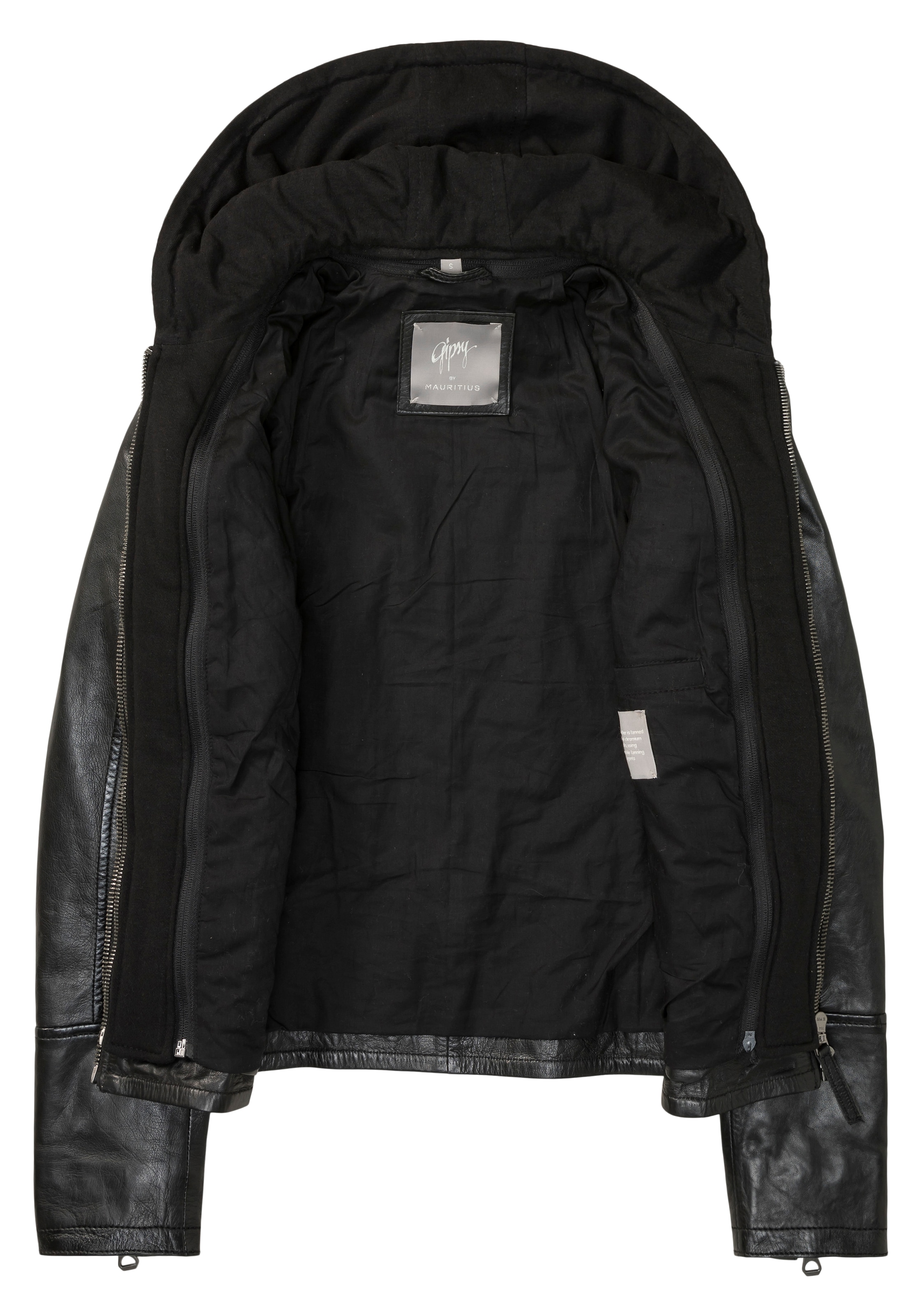 Mauritius Bikerjacke »GWNinica OT«, mit Kapuze, mit Stepp- und Nieten-Details