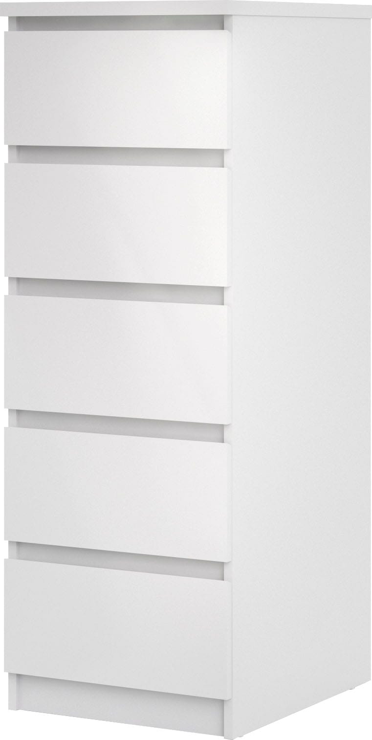 INOSIGN Highboard »Naia, Hockkommode mit 5 Schubkästen«, abgerundete Schubladenkanten auf Metallgleiter, Breite 40,4 cm