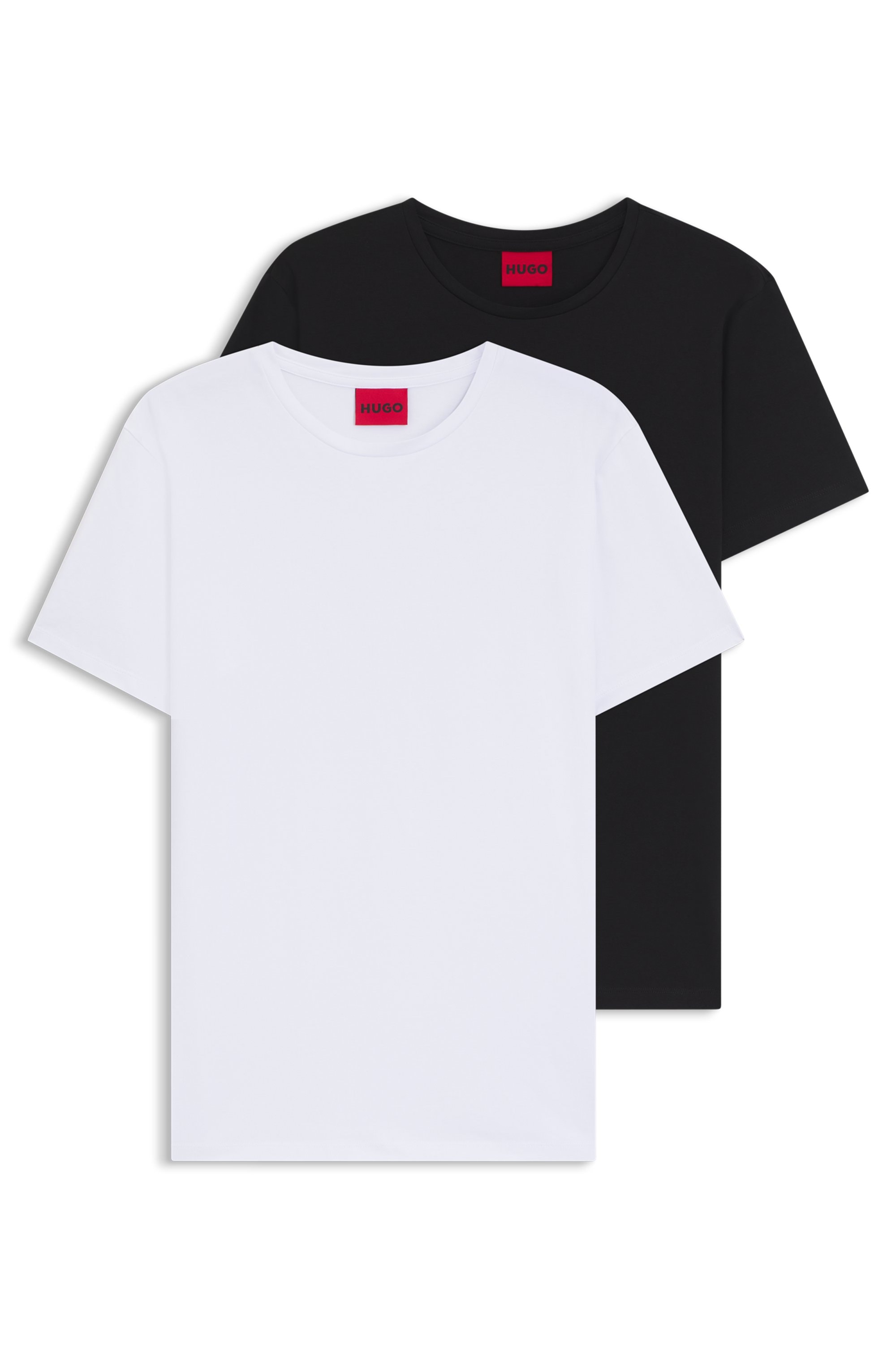 HUGO T-Shirt »HUGO-Round« Packung, 2er,  Rundhalsausschnitt, Slim-Fit, HUGO Logo-Druck