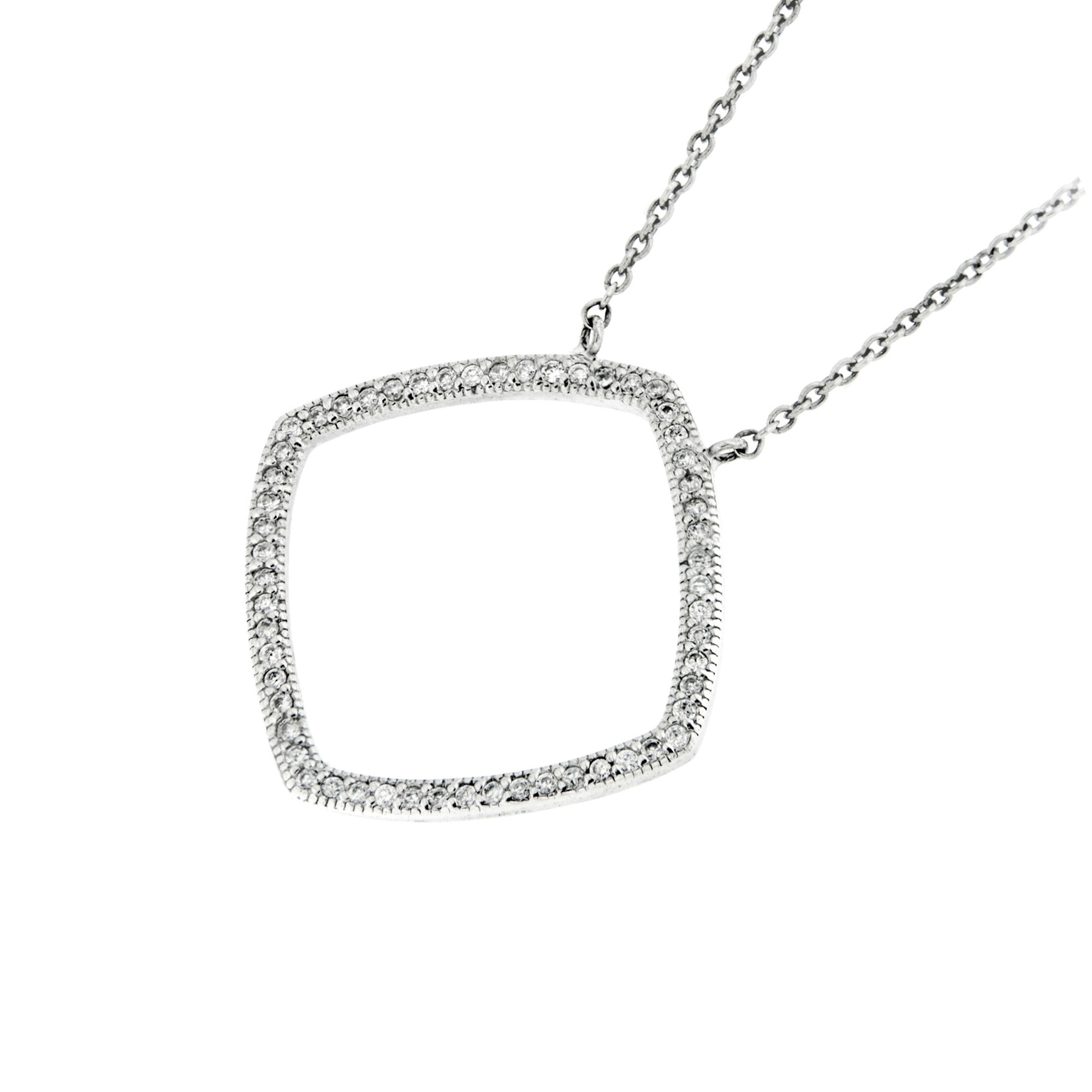 Smart Jewel Collier »Collier Mittelteil Raute mit Zirkonia Steinen, Silber 925«