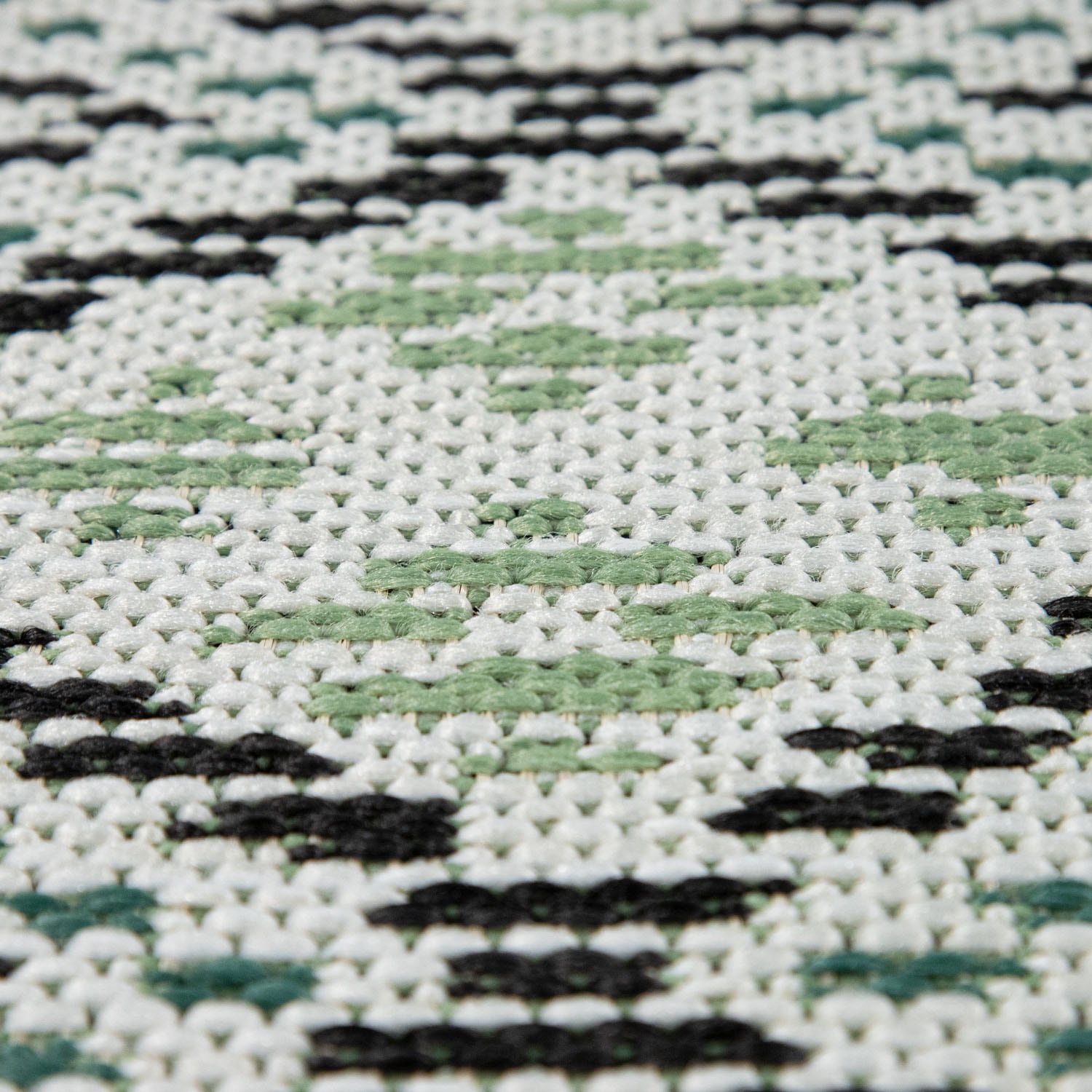 Paco Home Teppich »Ostende 543«, rechteckig, 4 mm Höhe, Flachgewebe, Rauten Motiv, mit Bordüre, In- und Outdoor geeignet