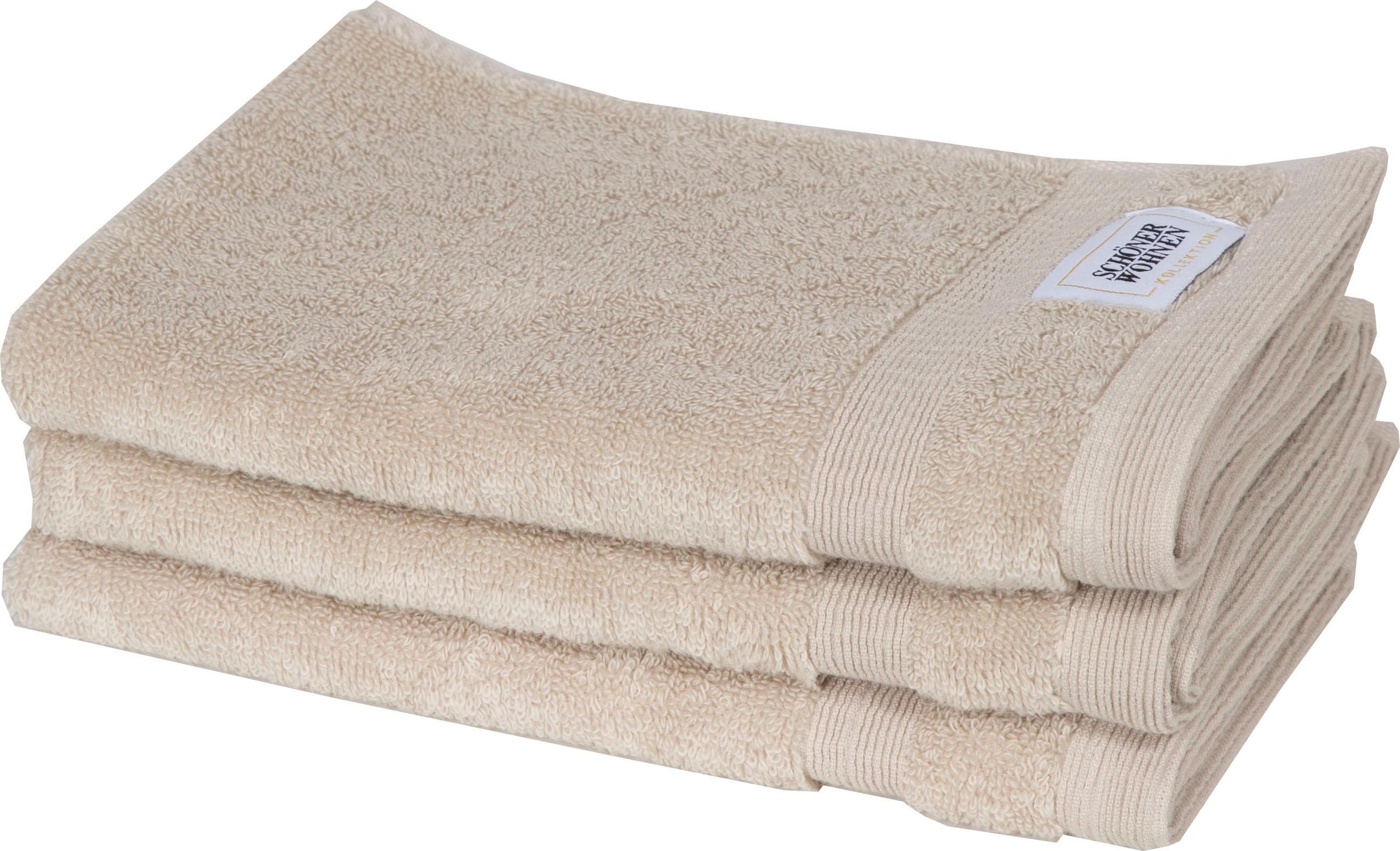 Schöner Wohnen-Kollektion Gästehandtuch »Cuddly« schnell trocknende Airtouch-Qualität in beige, Größe B/L: 30 cmx50 cm