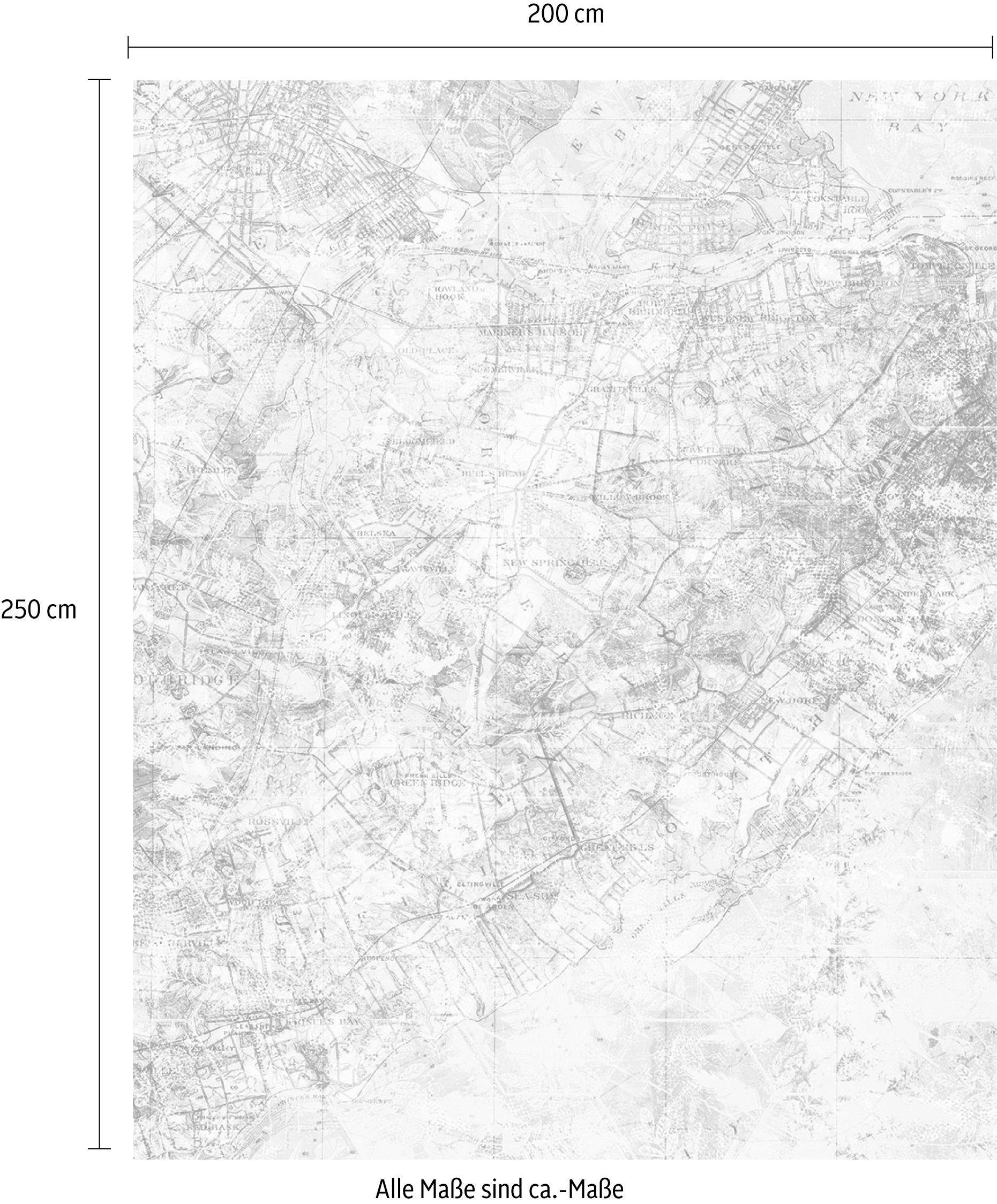 Komar Vliestapete »Digitaldruck Vlies - Mix Map - Größe 200 x 250 cm«, bedruckt, Wohnzimmer, Schlafzimmer