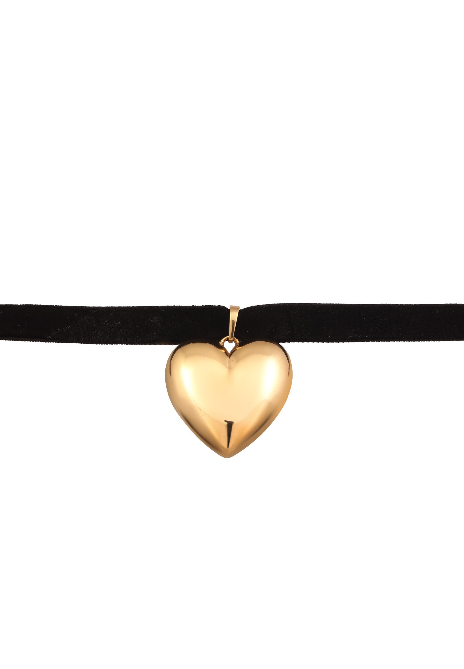 Elli Choker »Halskette Samtband Herz Anhänger 925 Sterling Silber vergoldet«