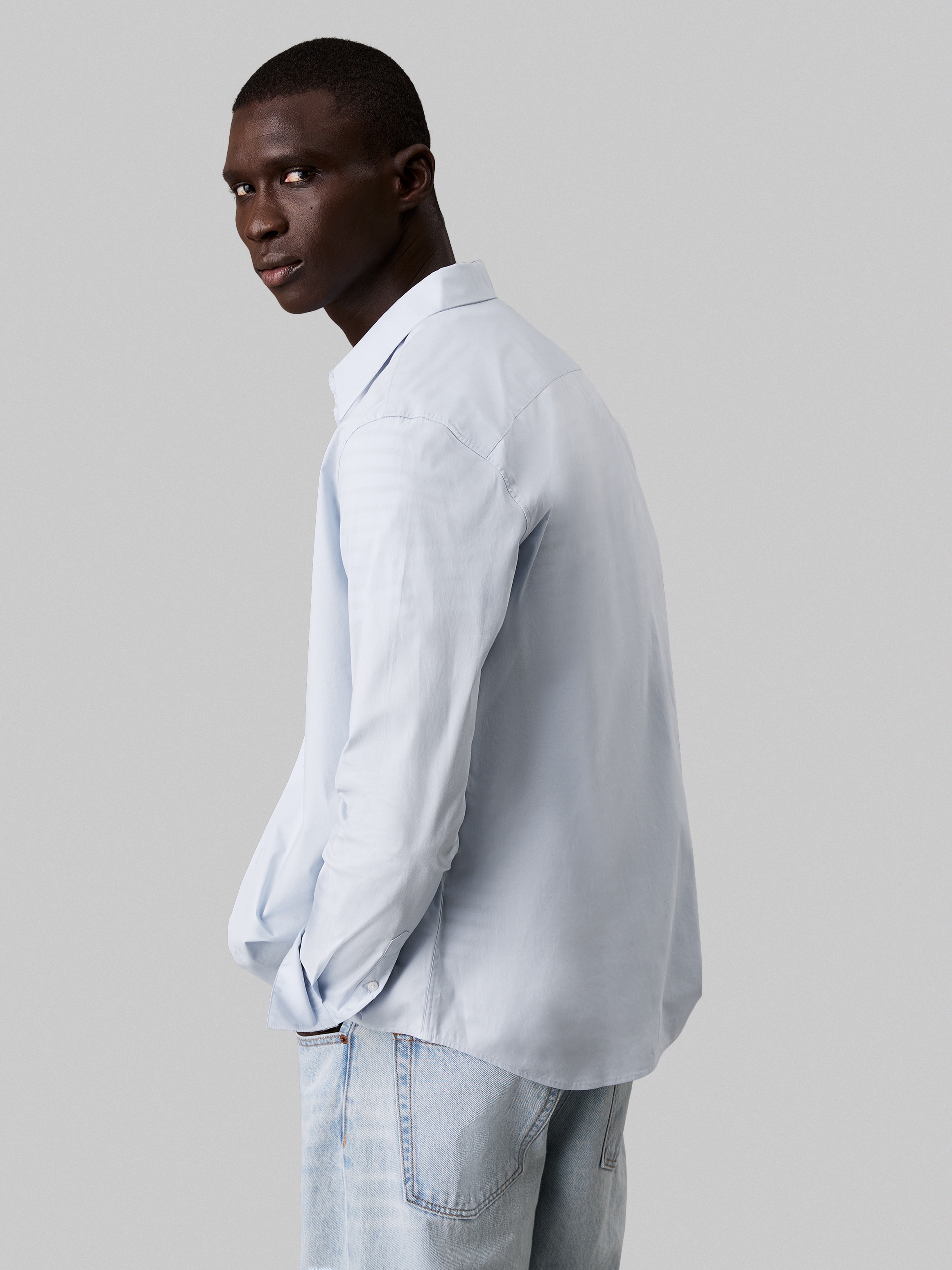 Calvin Klein Langarmhemd »LONG SLEEVE SOLID STRETCH SLIM SHIRT«, in Unifarbe