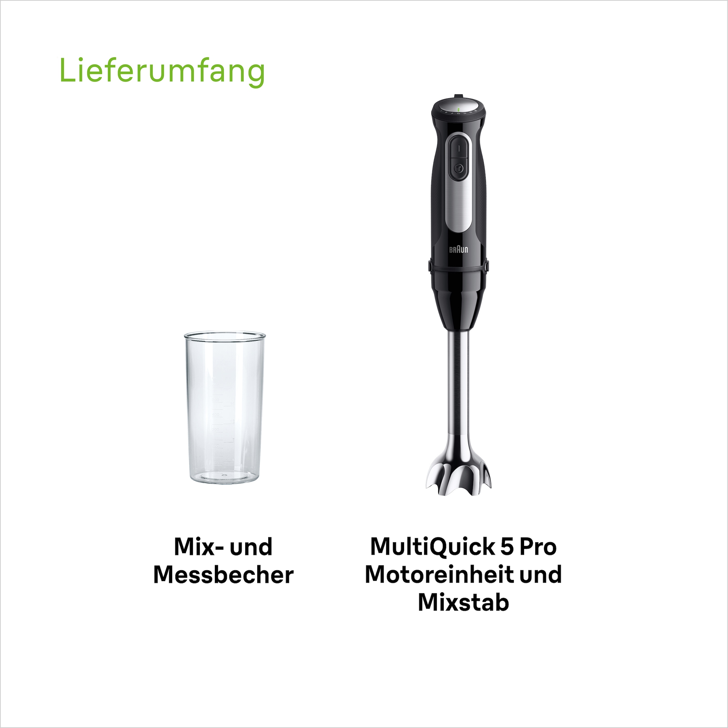 Braun Stabmixer »MultiQuick 5 Pro MQ55001 M«, 1000 W, schwarz