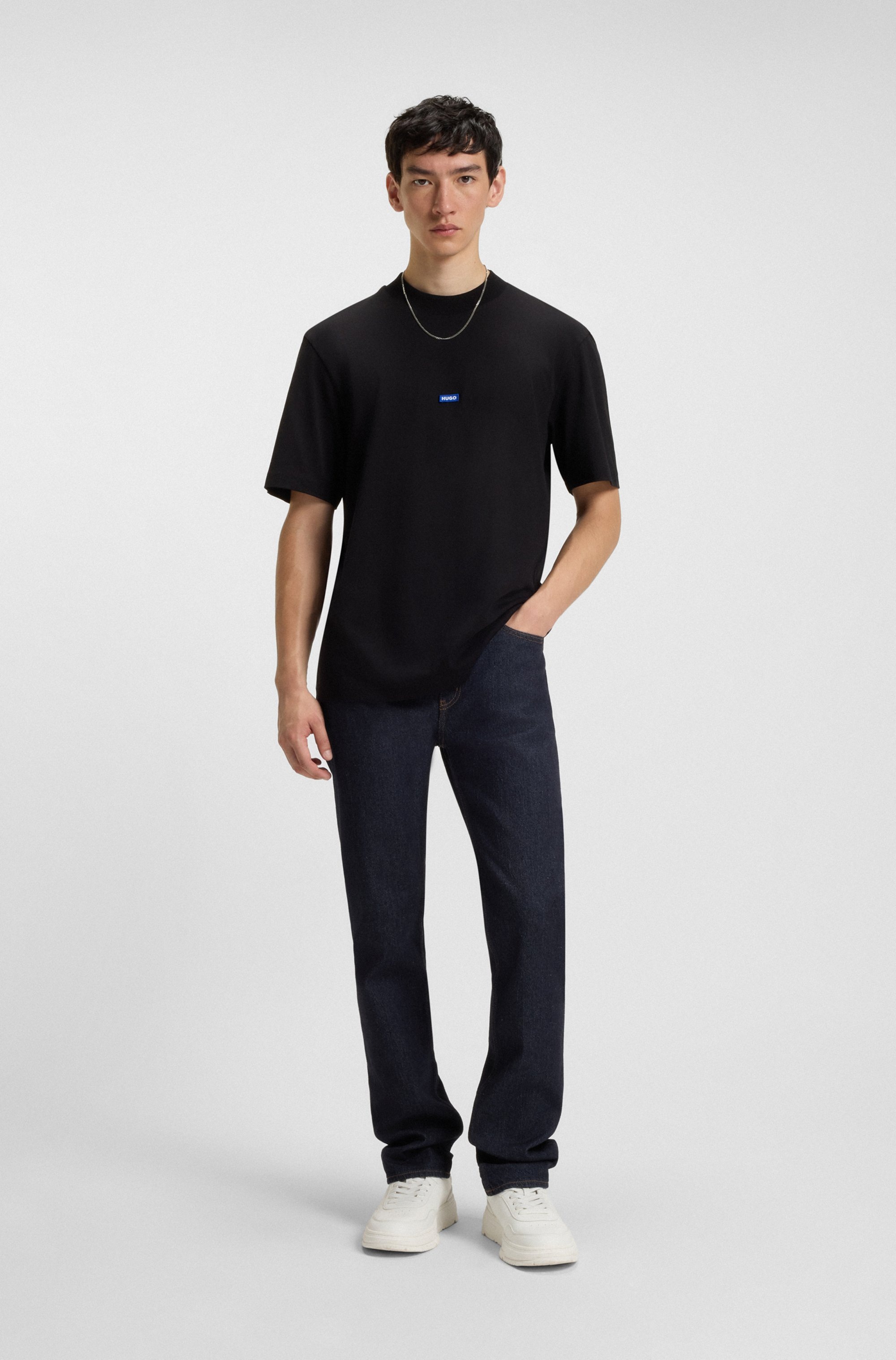 HUGO Blue Slim-fit-Jeans »Ash« mit Stone-washed-Finish