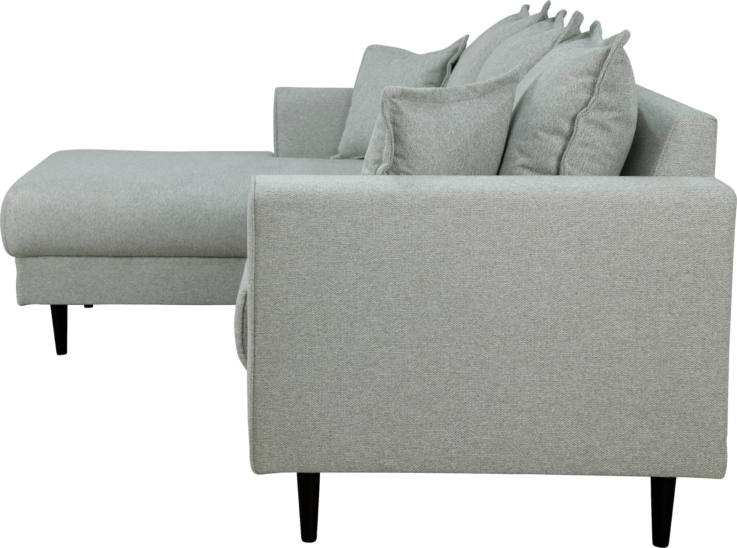Home affaire Ecksofa »VEYRAS L-Form, hoher Sitzkomfort, Maße B/T/H: 230/150/76 cm«, mit Wellenunterfederung, incl. Rückenkissen und Zierkissen
