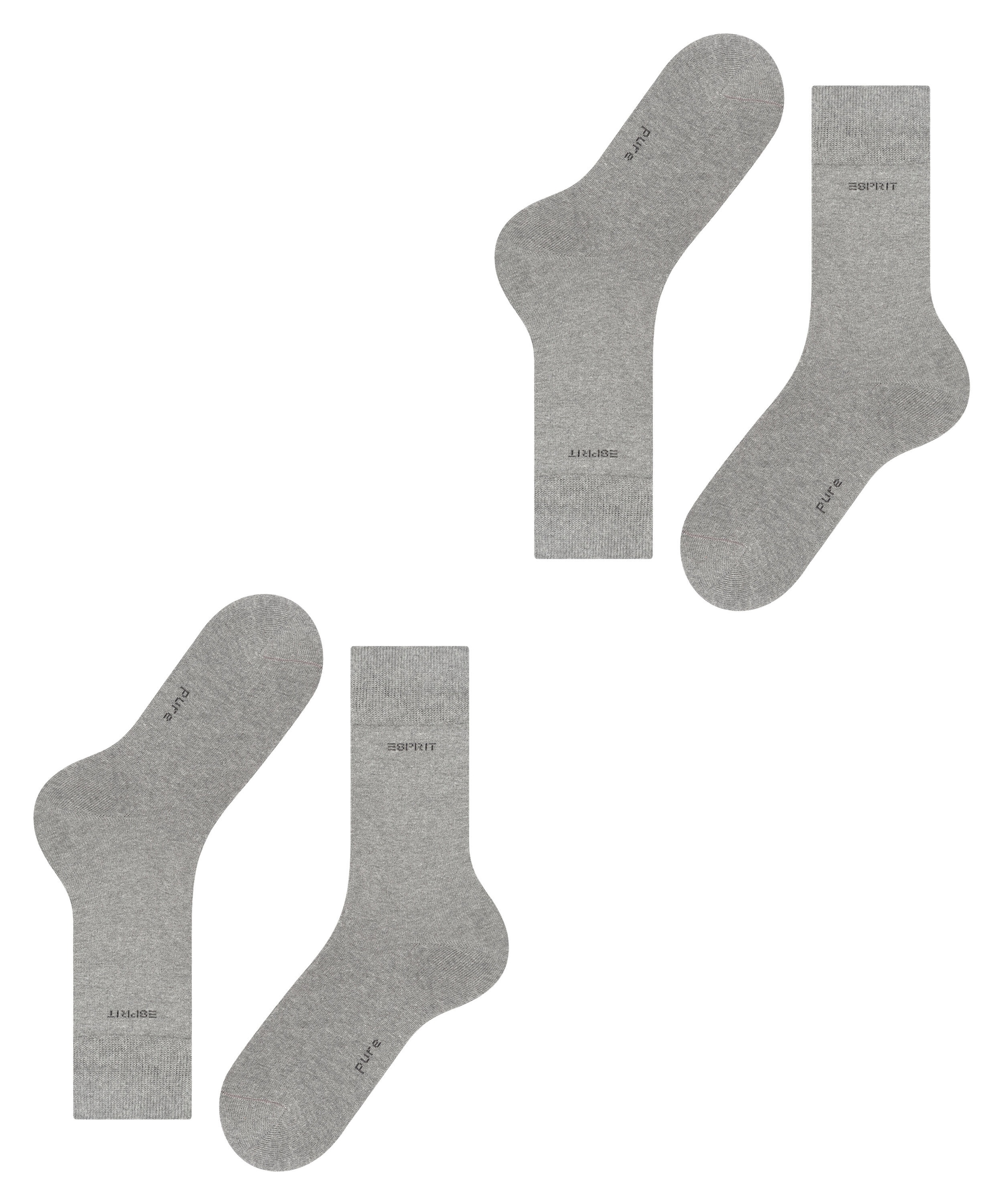 Esprit Socken »Basic Uni«, (2 Paar, 2er Pack), mit hohem Baumwollanteil atmungsaktiv