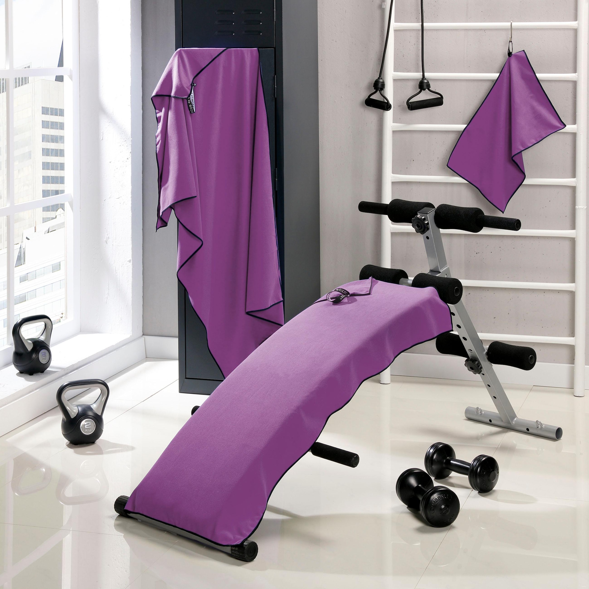 Gözze Sporthandtuch »Sports by Gözze«, (3 St., 3er Set Sporthandtücher 30 x 50 cm), im Set, schnell trocknend, Mikrofaser, für Sport, Reisen & Camping