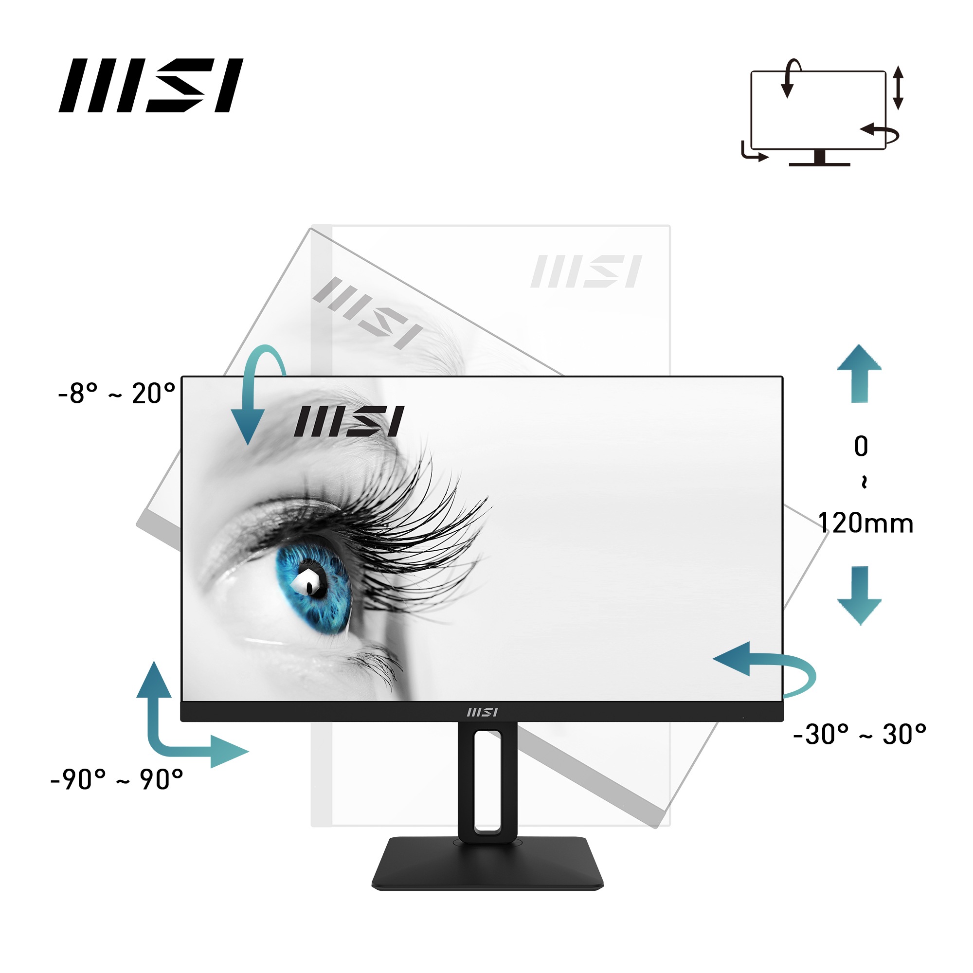 MSI LED-Monitor »PRO MP271AP«, 68,6 cm/27 Zoll, 1920 x 1080 px, Full HD, 1 ms Reaktionszeit, 100 Hz, höhenverstellbar, 3 Jahre Herstellergarantie
