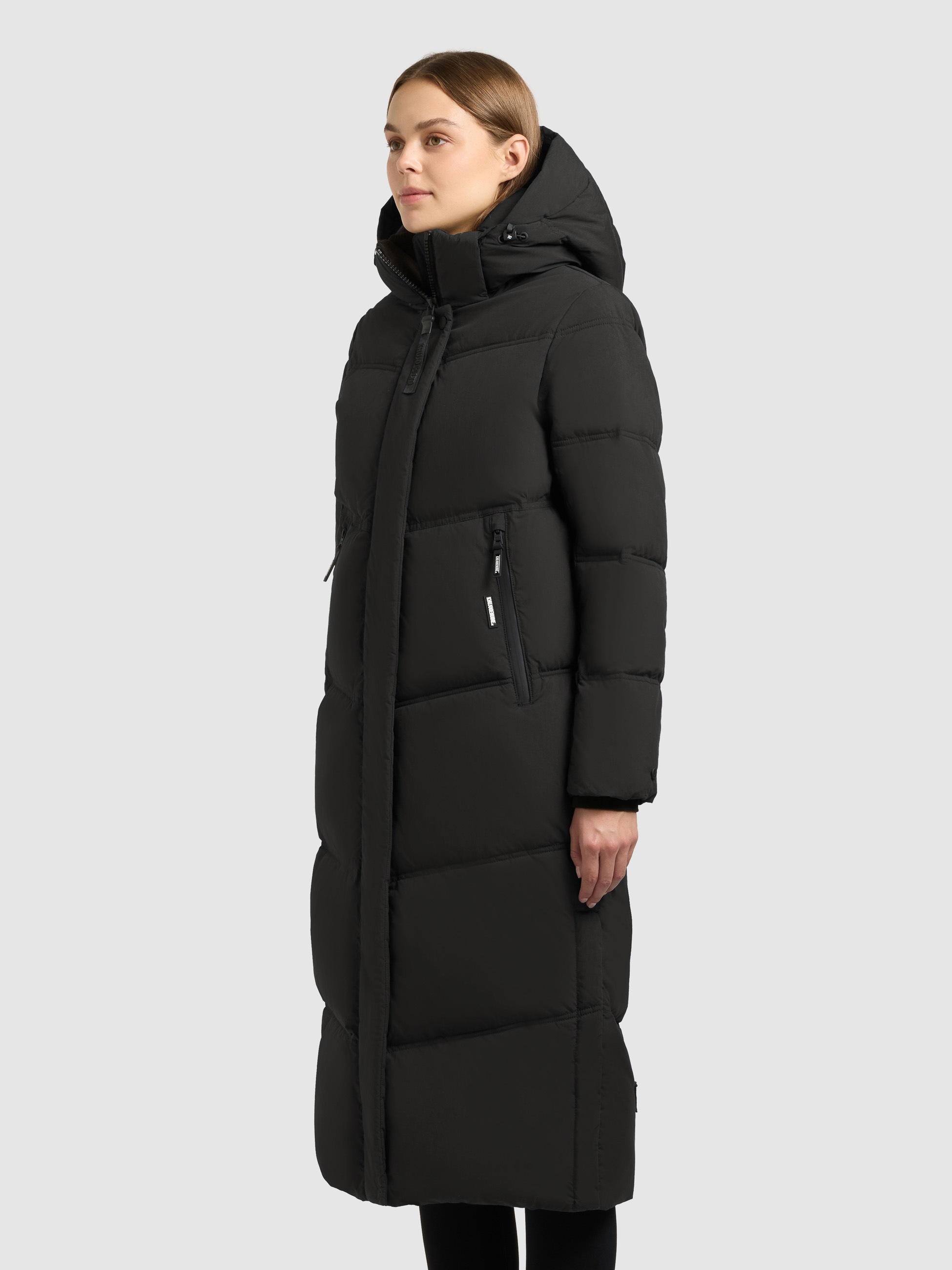 khujo Steppmantel »RITZ« praktische Seitenschlitze mit Reißverschluss, abnehmbare Kapuze