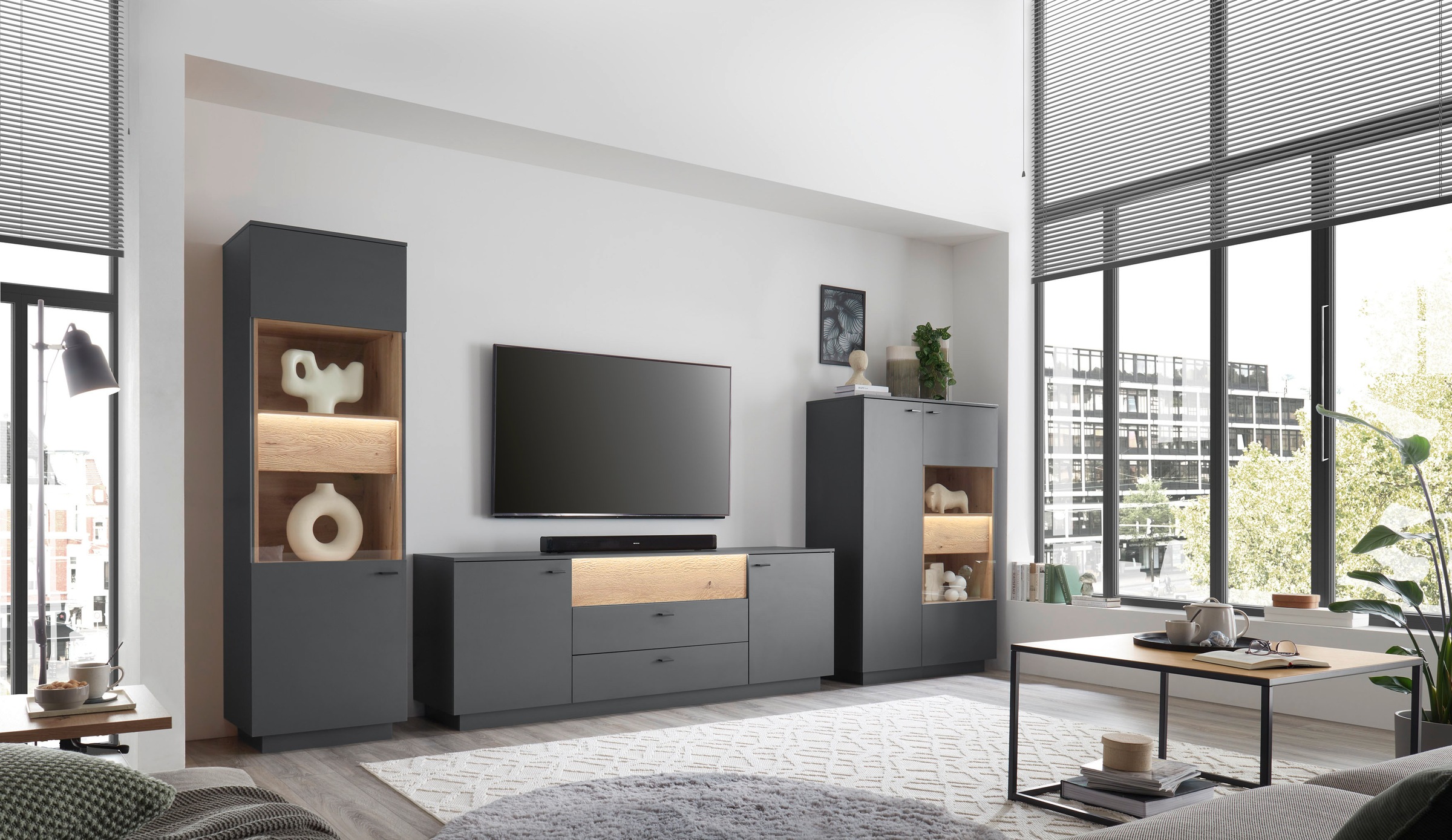Mäusbacher Highboard B/H/T: 103x151x45, inkl. Beleuchtung