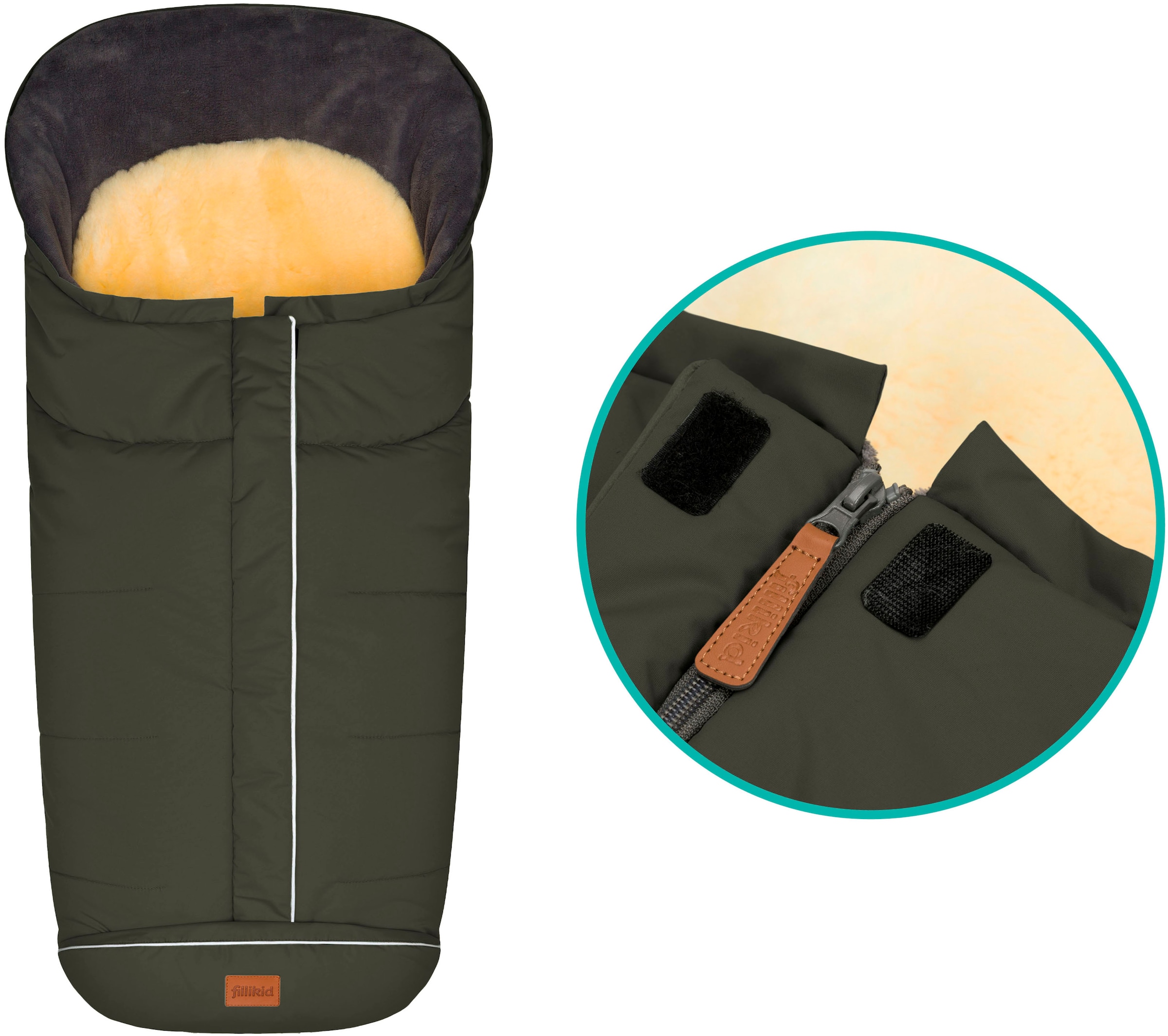 Fillikid Fußsack »Nanga Lammfell, Winterfußsack« mit herausnehmbarer Lammfellauflage
