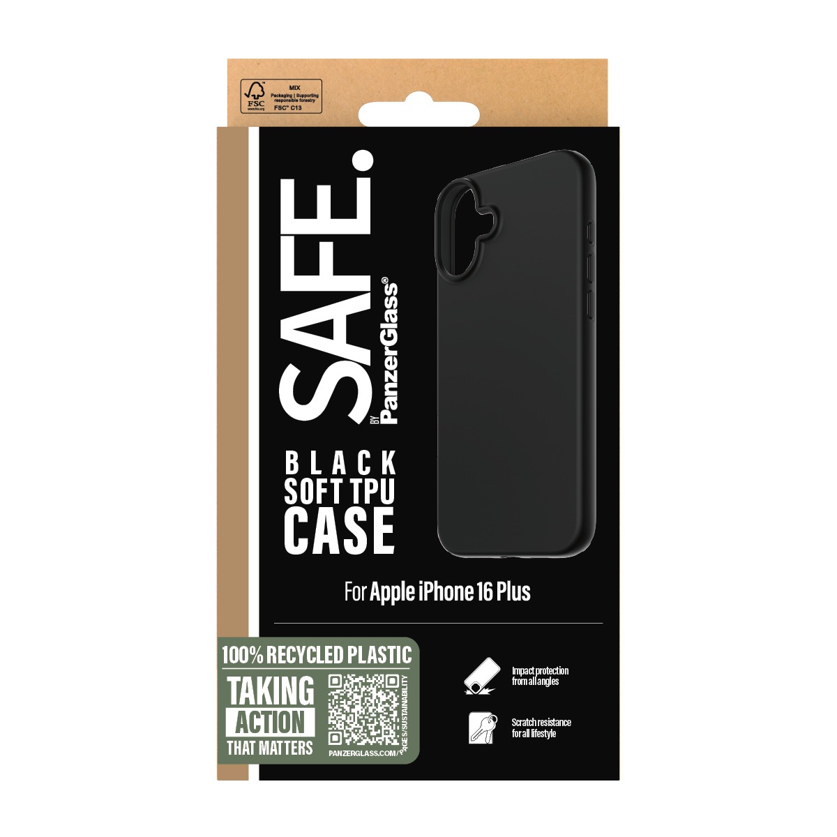 SAFE by PanzerGlass Handyhülle »Soft TPU Case für Apple iPhone 16 Plus« Smartphones Backcover, Schutzhülle, Handyschutzhülle, Case, Schutzcase, stoßfest