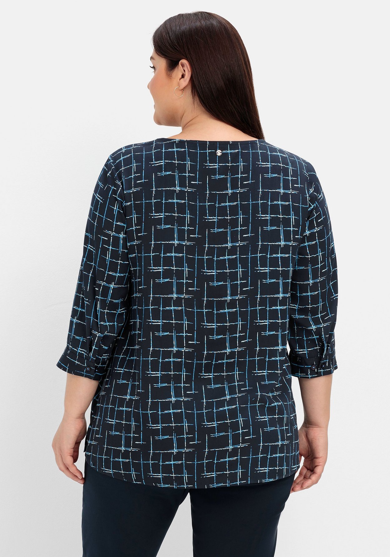Sheego Tunika »Tunika mit 3/4-Arm und grafischem Alloverprint«, mit 3/4-Arm und grafischem Alloverprint