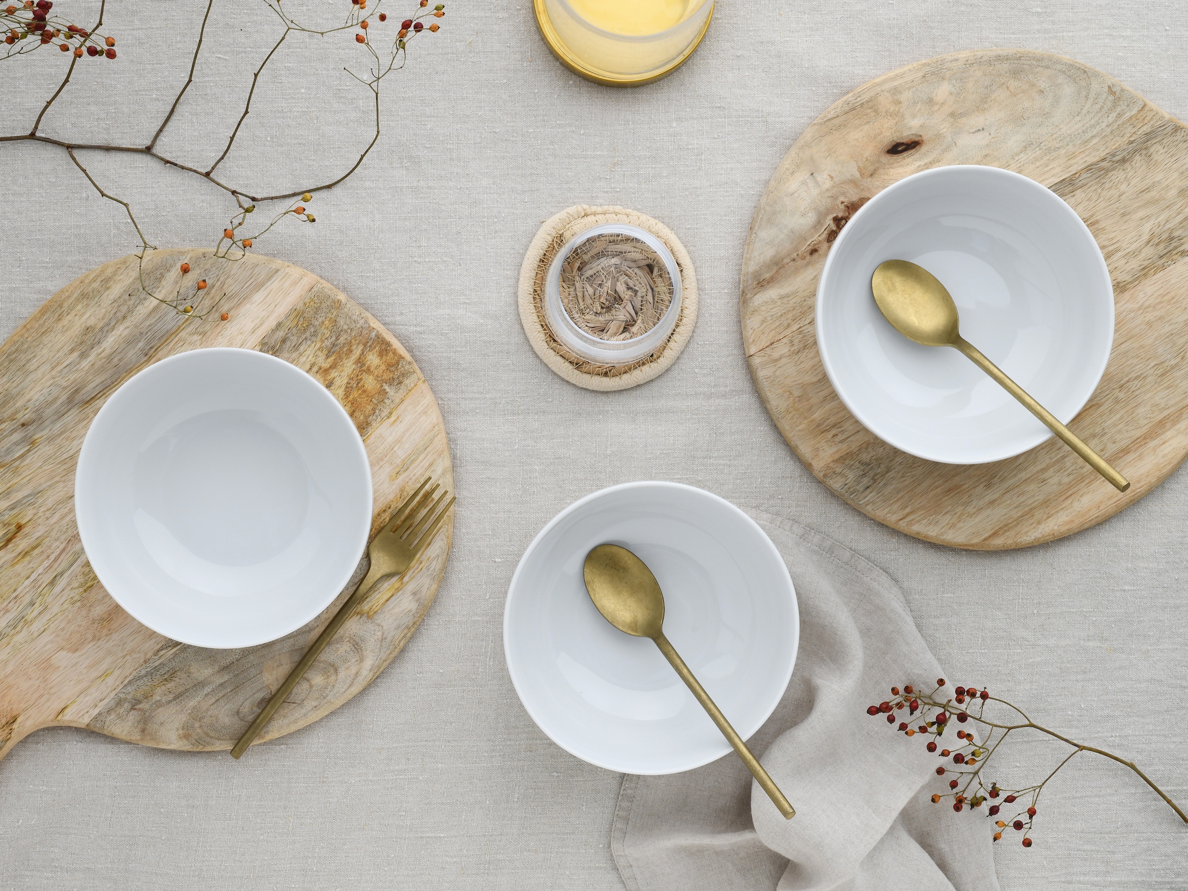 CreaTable Schale »Allround Weiss, Buddha Bowl 16 cm 4-tlg« 4 Stk. aus Porzellan Daily Use, Zeitlos