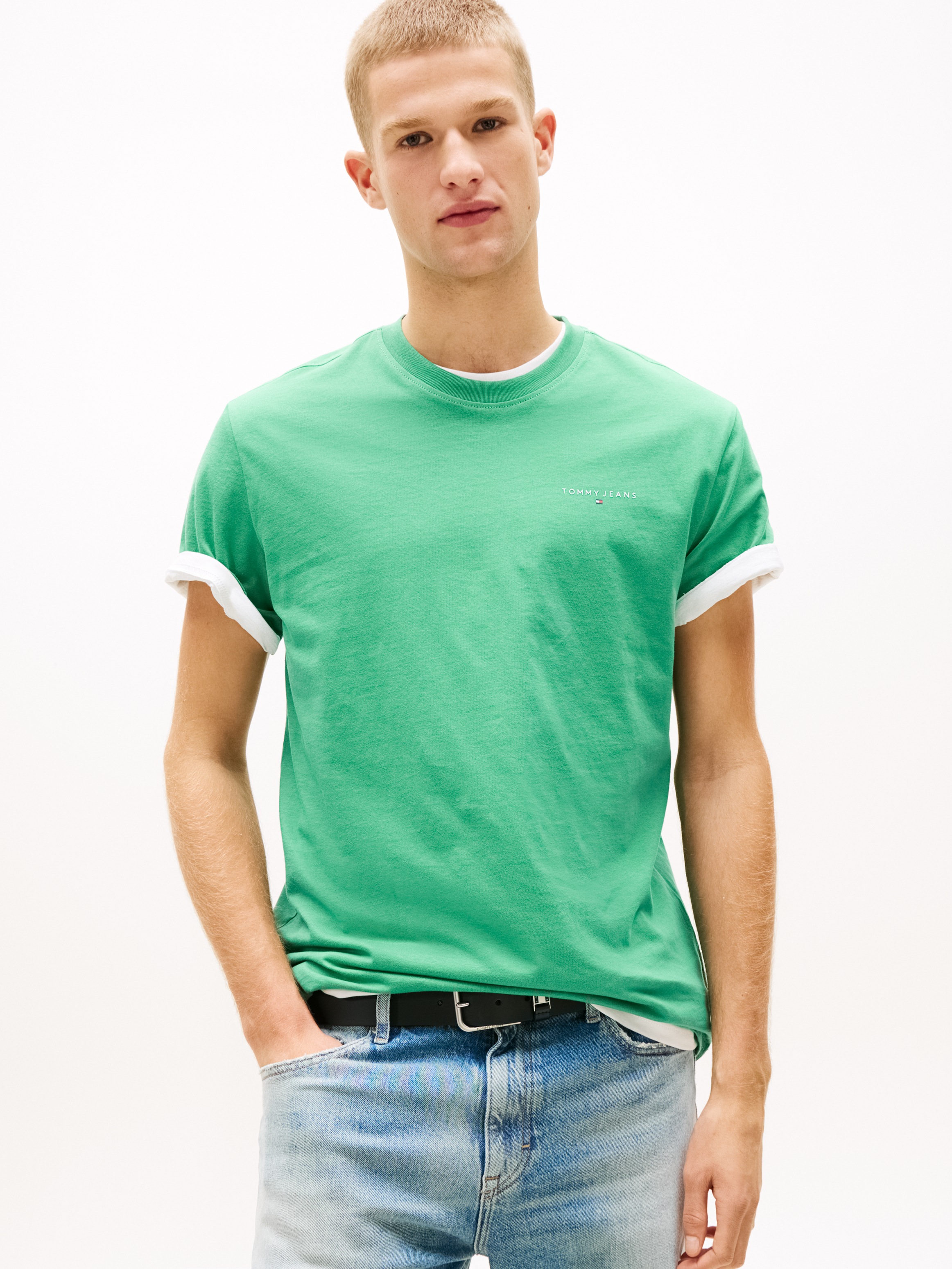 Tommy Jeans T-Shirt »TJM SLIM FIT LINEAR 2PACK« Packung, 2 tlg. Rundhals, Jersey
