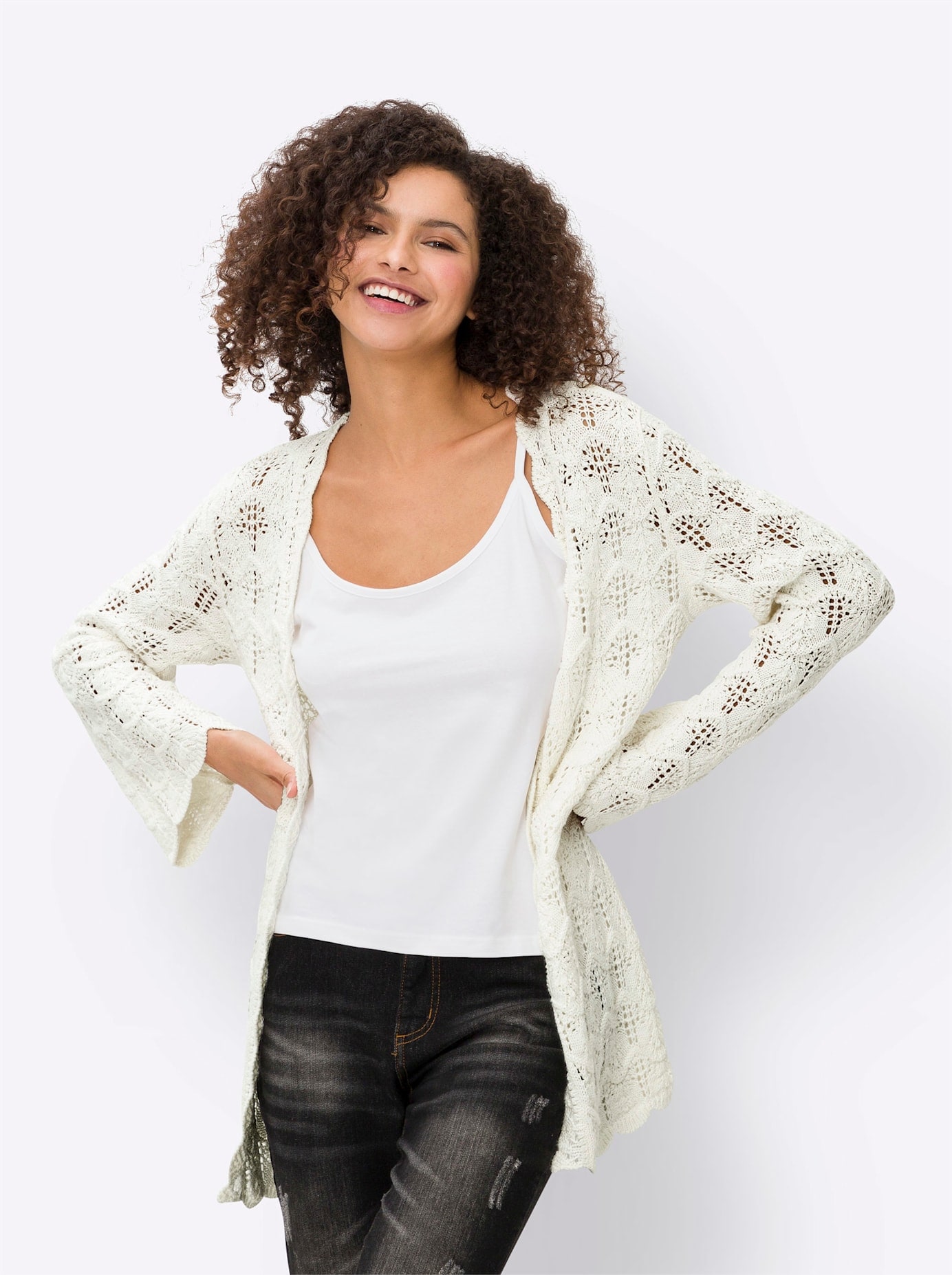 heine Ajourstrickjacke