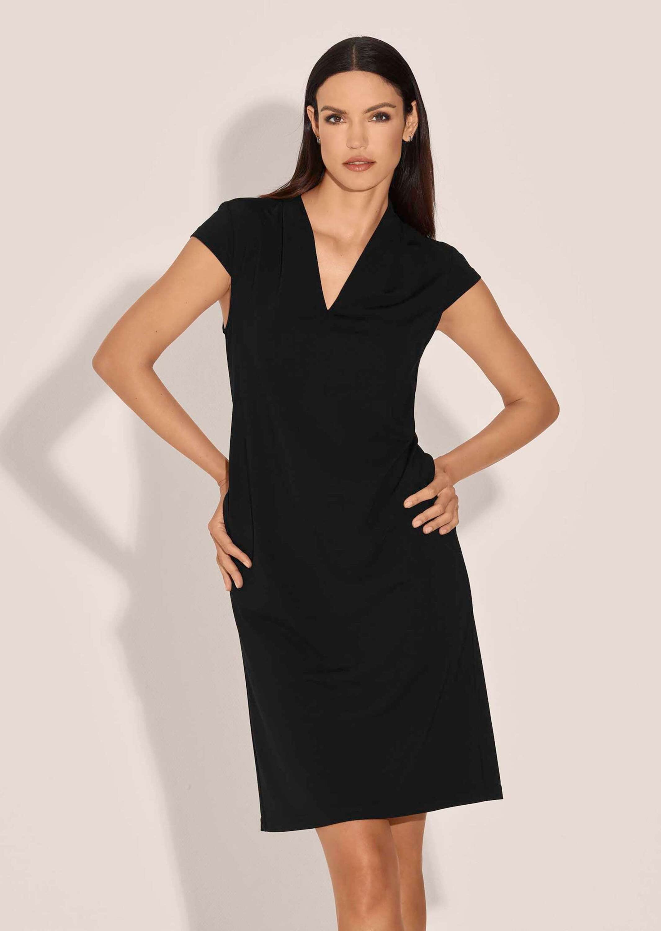 MADELEINE Sommerkleid »Kleid Etui-Kleid mit V-Ausschnitt und kurzen Ärmeln«