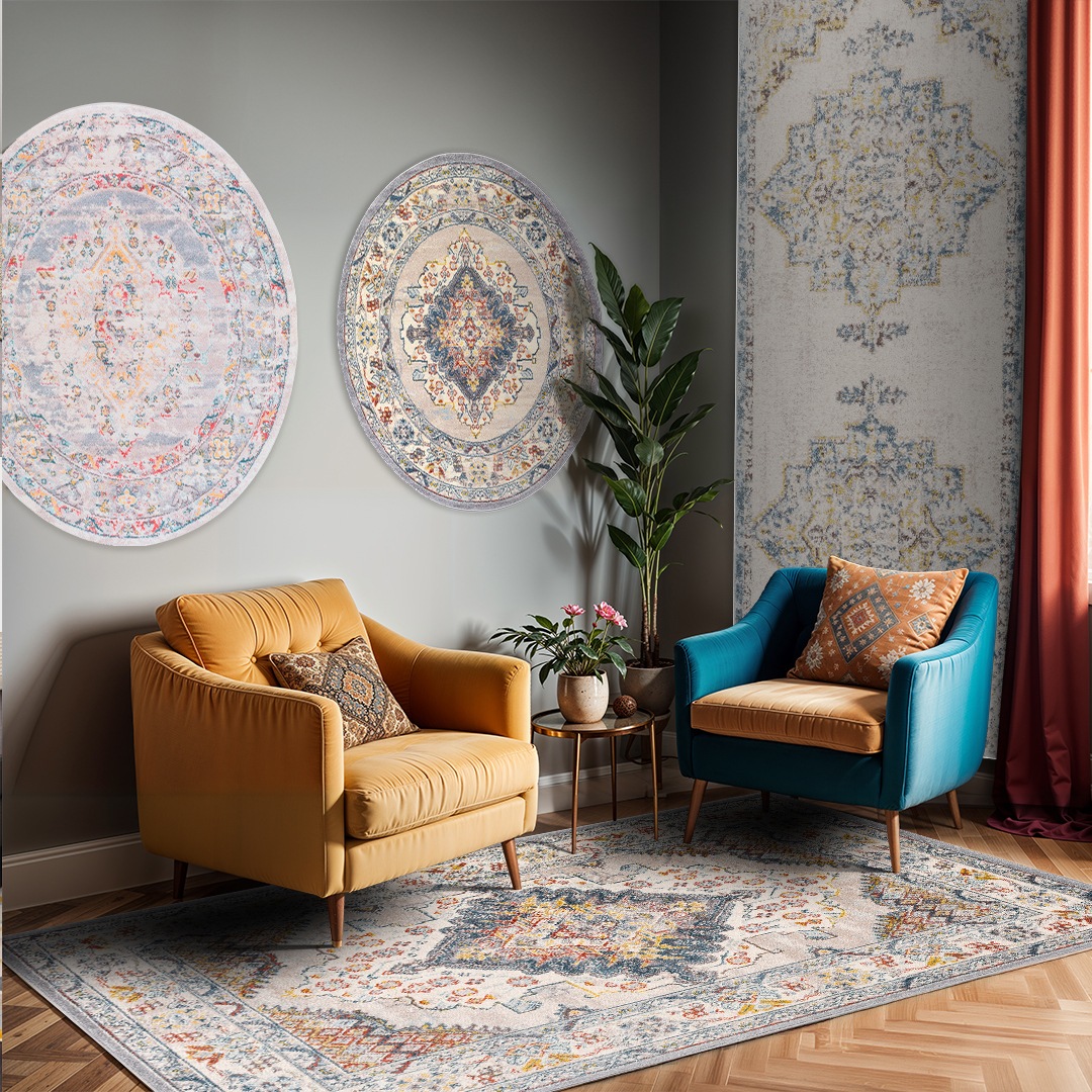 Livabliss Teppich »TAMPA«, rechteckig, 13 mm Höhe, Vintage Orientteppich, Traditional Kurzflor Boho Wohnzimmerteppich