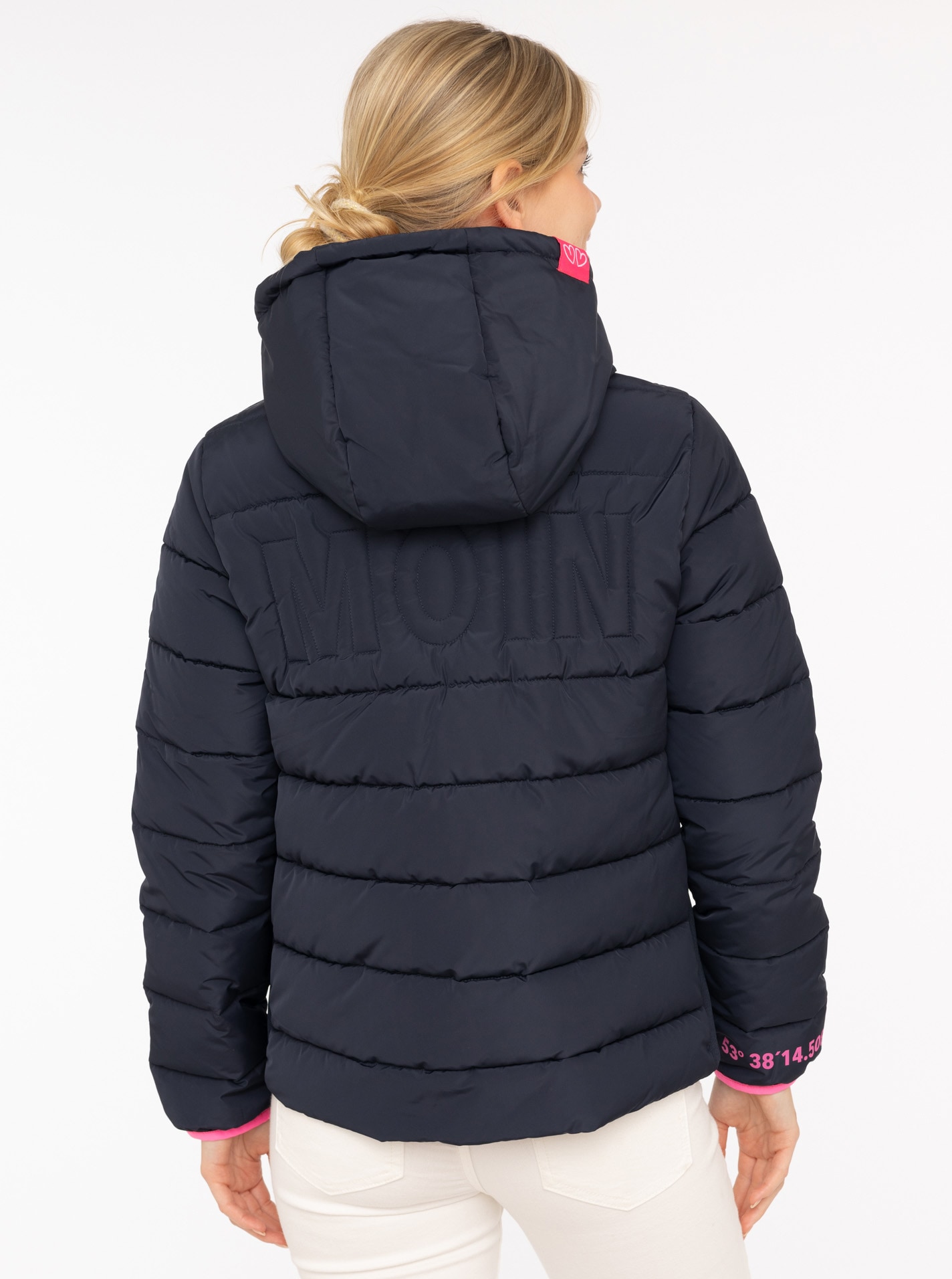 Zwillingsherz Steppjacke »"Moin Moin"«, mit Kapuze, Kapuze, wärmend, Kontrastnähte