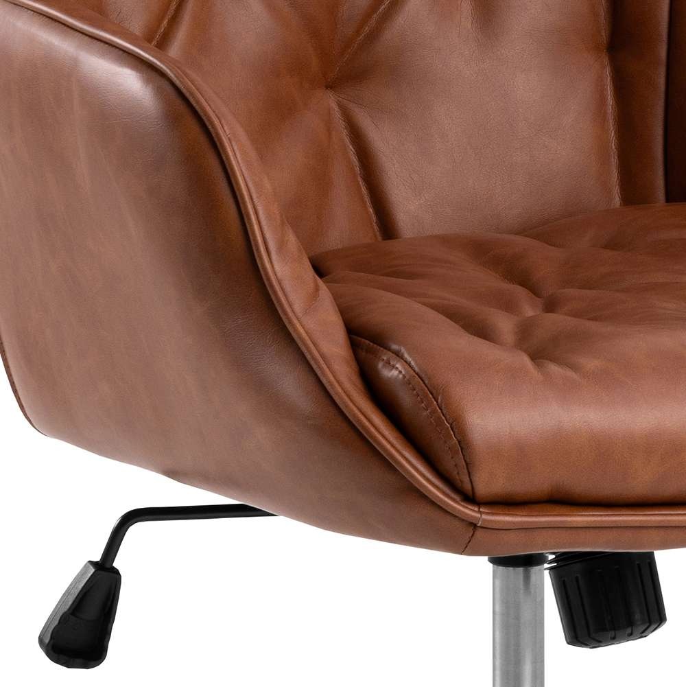 ACTONA GROUP Schreibtischstuhl »Erik«, Schreibtischstuhl, PU retro Cognac, 5 Stern Gestell matt schwarz