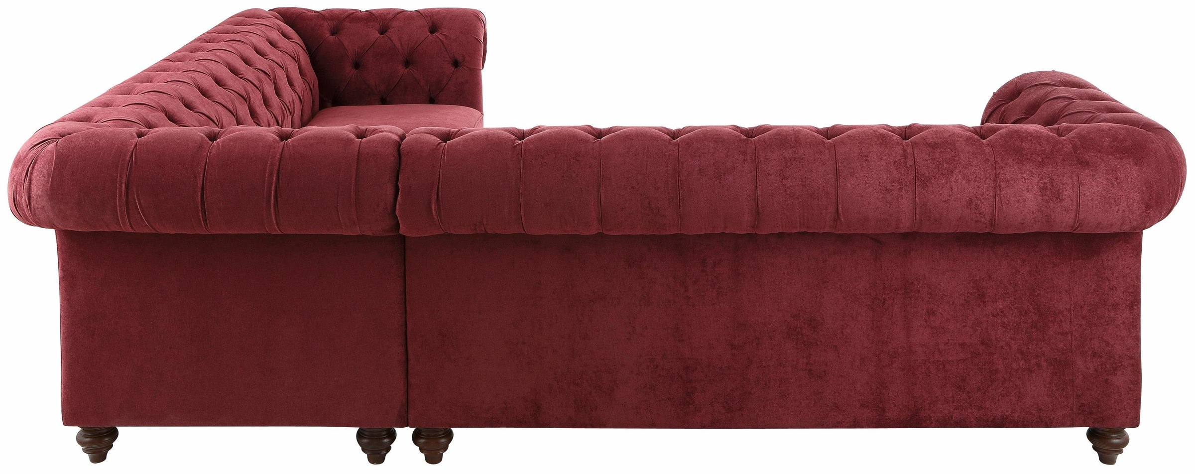 Home affaire Chesterfield-Sofa »Chesterfield Ecksofa, auch in Leder L-Form«, hochwertige Knopfheftung, langer Schenkel links oder rechts wählbar