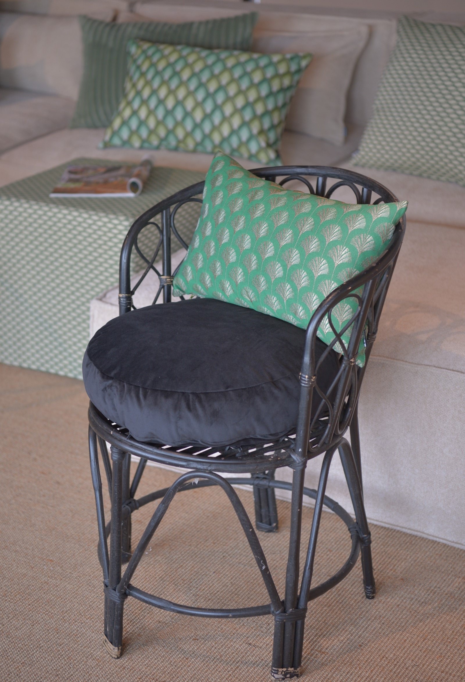 H.O.C.K. Dekokissen »Erny« Sofakissen inkl. Füllung, 50x50cm, Dekokissen, Gingko-Muster