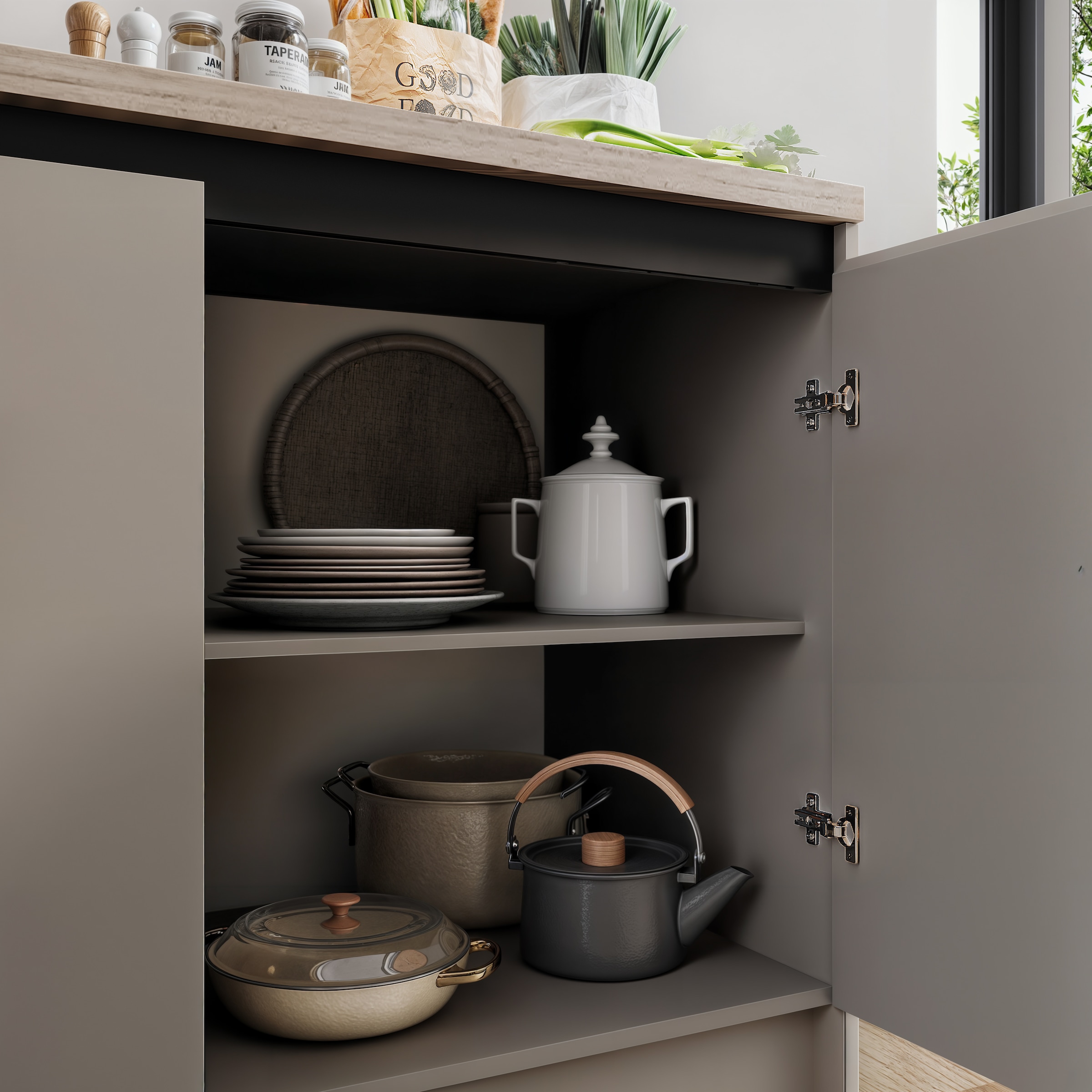 BASIC by Balculina Küchenzeile »Isis B/T/H 273x60x210 cm« Breite 273 cm, wahlweise mit E-Geräten und Induktionskochfeld