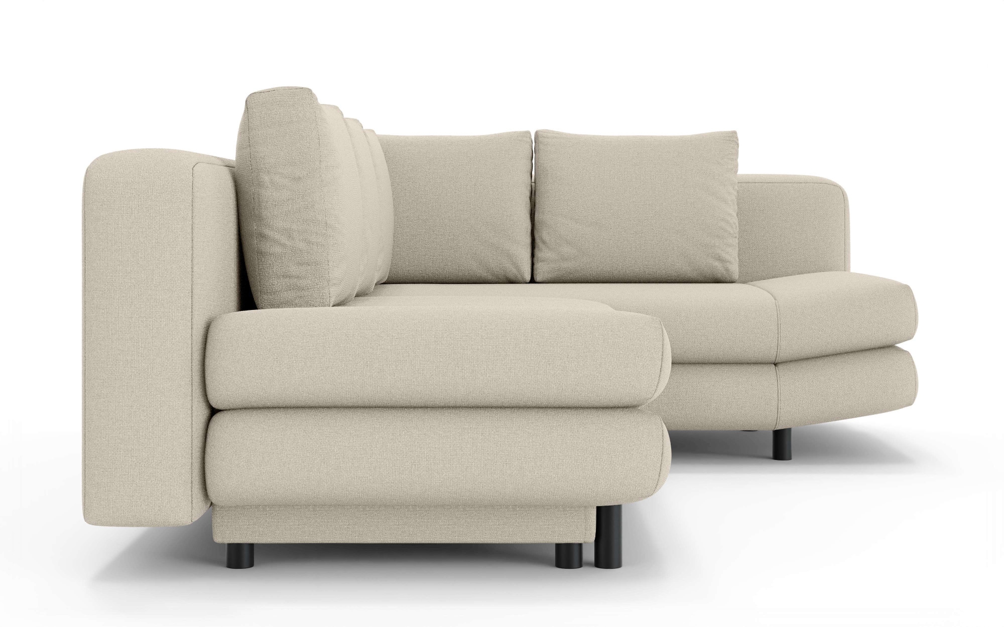 Home affaire Ecksofa »LENNARA Schlafsofa mit Bettkasten, Maße B/T/H: 234/179/85 cm«, L-Form mit Ottomane rechts/links, mit Wellenunterfederung