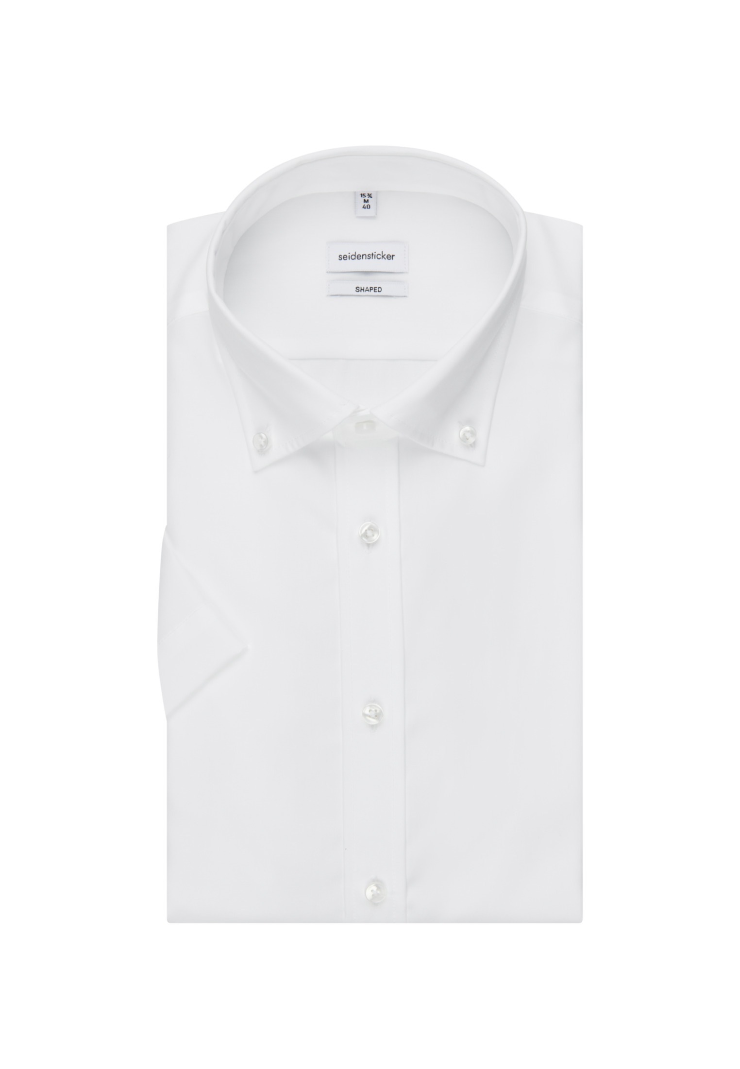 seidensticker Businesshemd »Shaped«, Shaped Kurzarm Button-Down-Kragen Uni