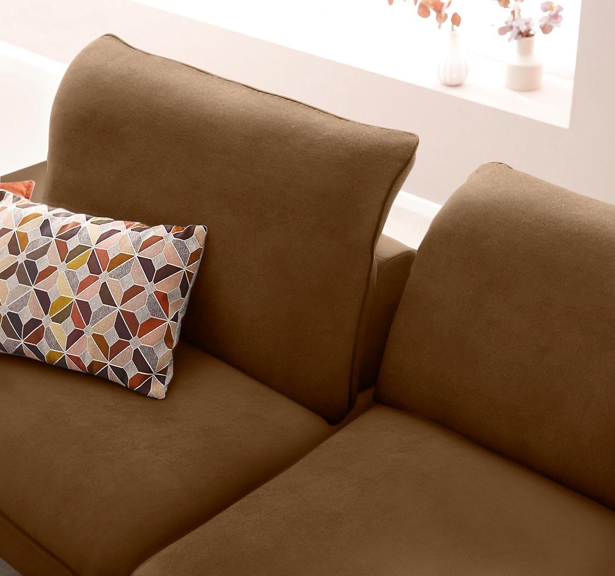 W.SCHILLIG Ecksofa »enjoy&MORE, Designsofa, elegant und bequem, L-Form«, Sitztiefenverstellung, Füße bronze pulverbeschichtet, Breite 294 cm