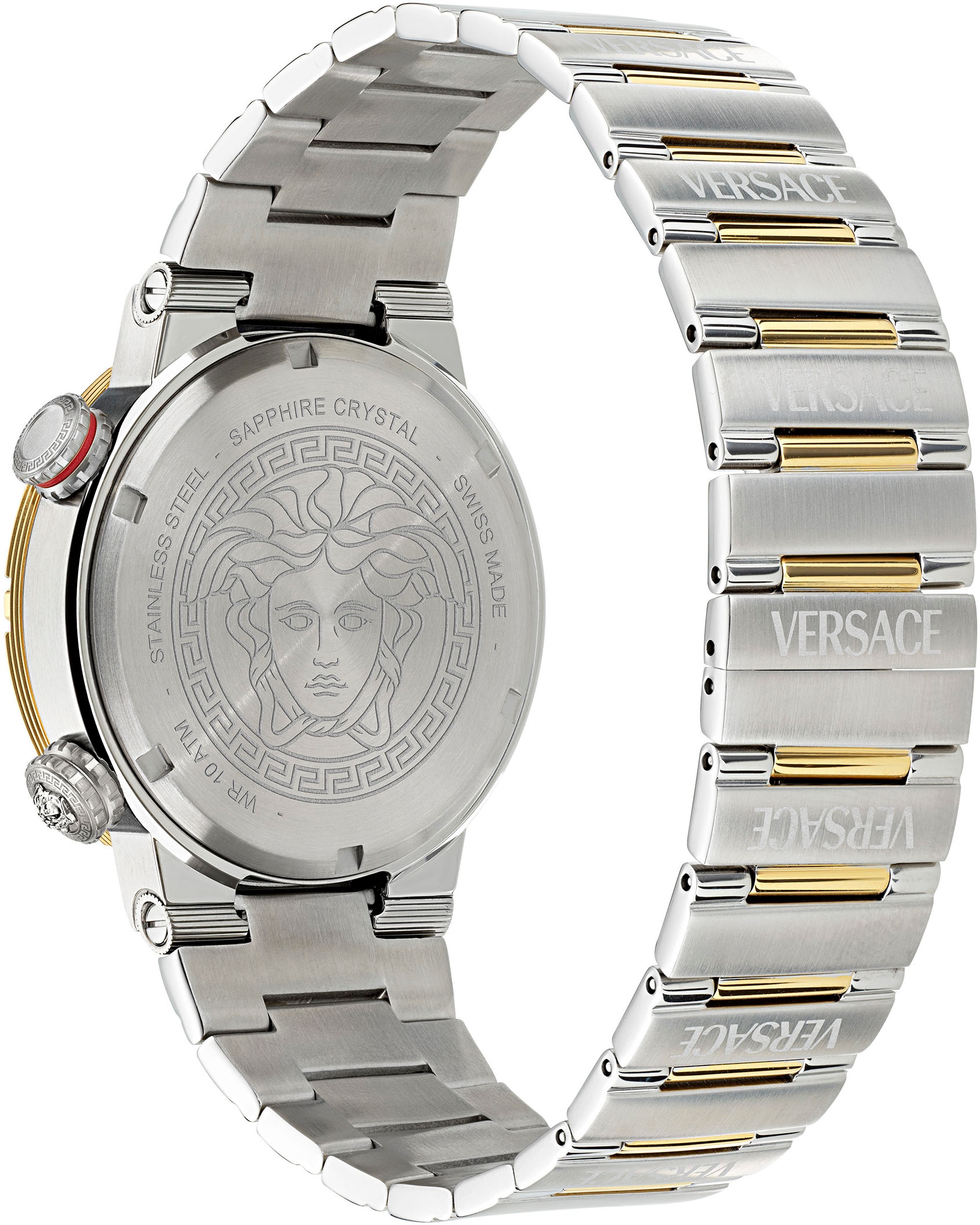 Versace Chronograph »GRECA LOGO DIVER« Quarzuhr, Armbanduhr, Herrenuhr, Datum, Stoppfunktion, Swiss Made