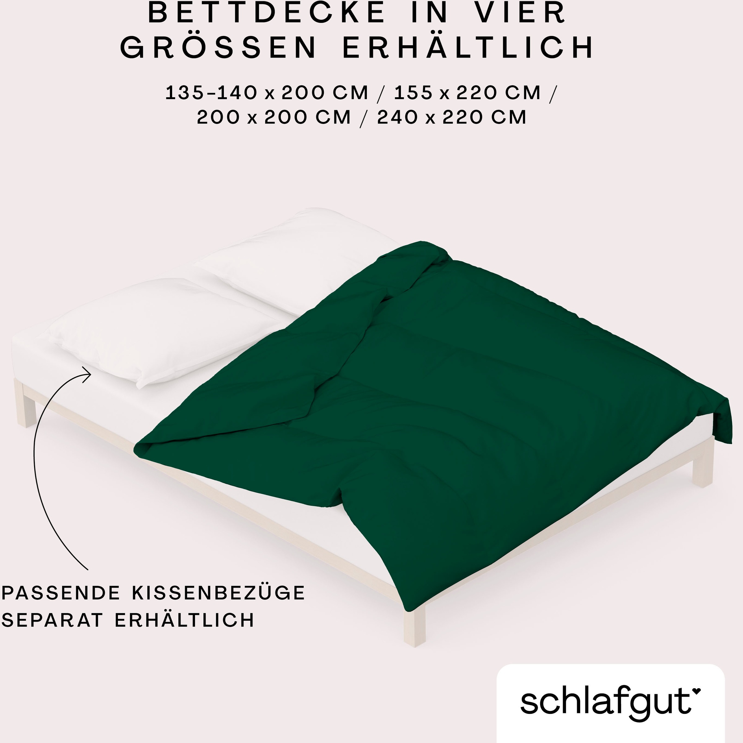 Schlafgut Bettbezug »Knitted Jersey uni, aus Bio-Baumwolle mit Elasthan, Reißverschluss« bügelfrei, Mix & Match Bettwäsche: passender Kissenbezug erhältlich