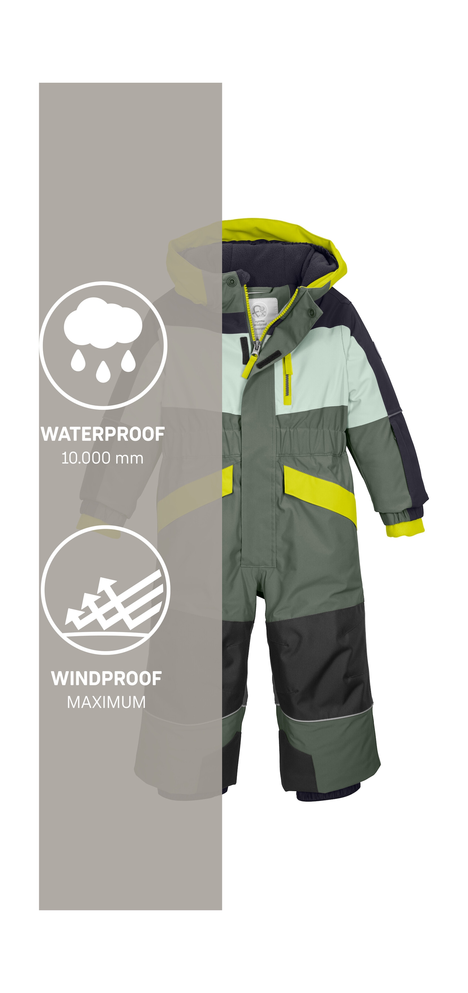 first instinct by killtec Overall »FISW 47 MNS ONPC« Warm gefütterter, wind- u. wasserdichter Schneeanzug, Grow-Up-Funktion